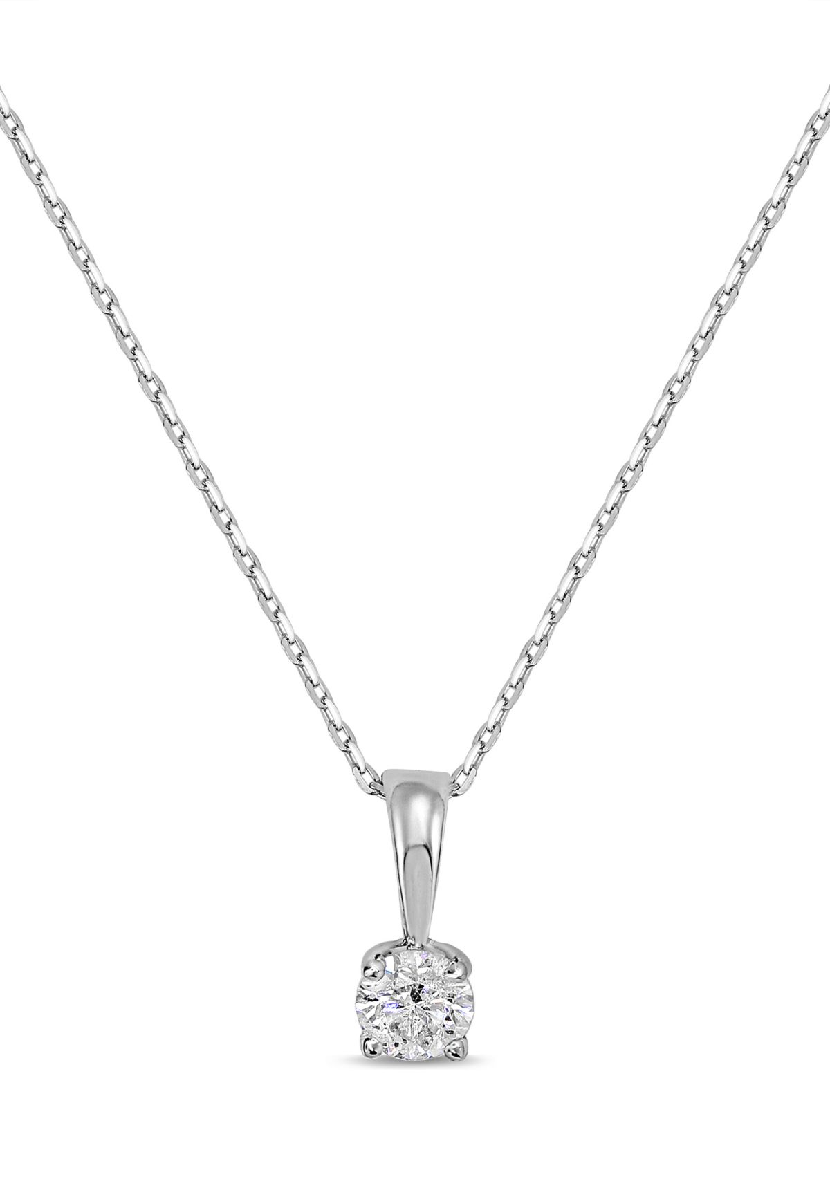 1/4 ct. t.w. Solid Bale Diamond Pendant Necklace in 14K Rose Gold