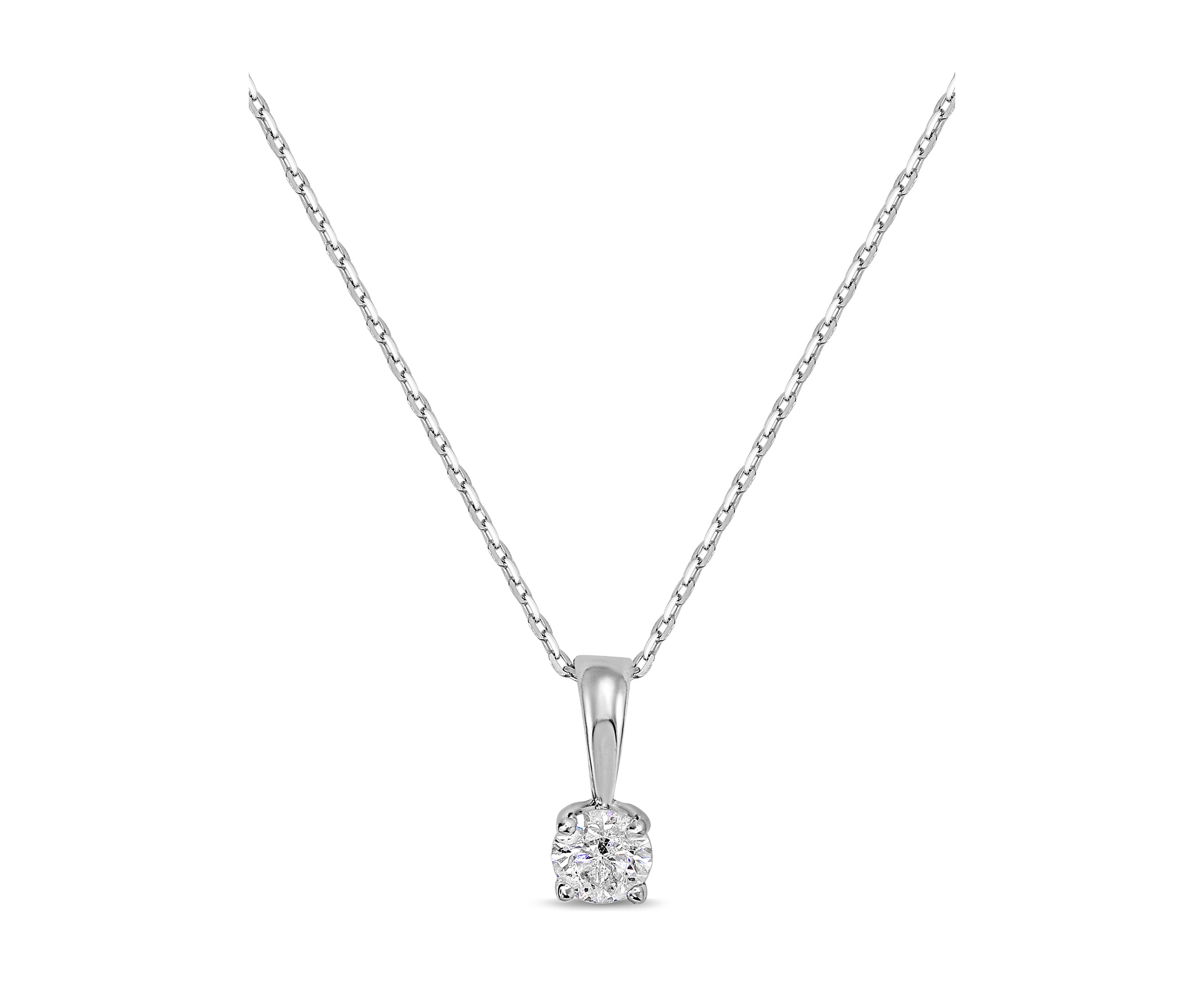 1/4 ct. t.w. Solid Bale Diamond Pendant Necklace in 14K Rose Gold
