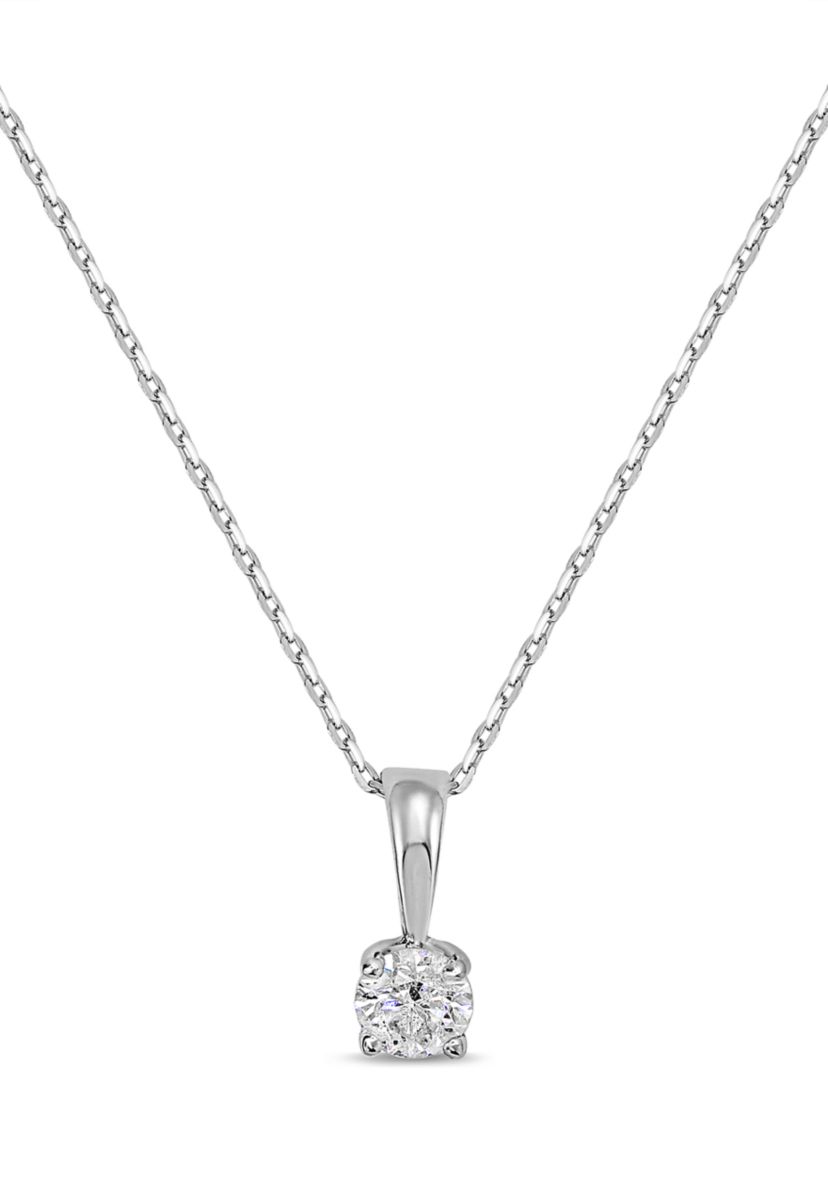 1/4 ct. t.w. Solid Bale Diamond Pendant Necklace in 14K Rose Gold