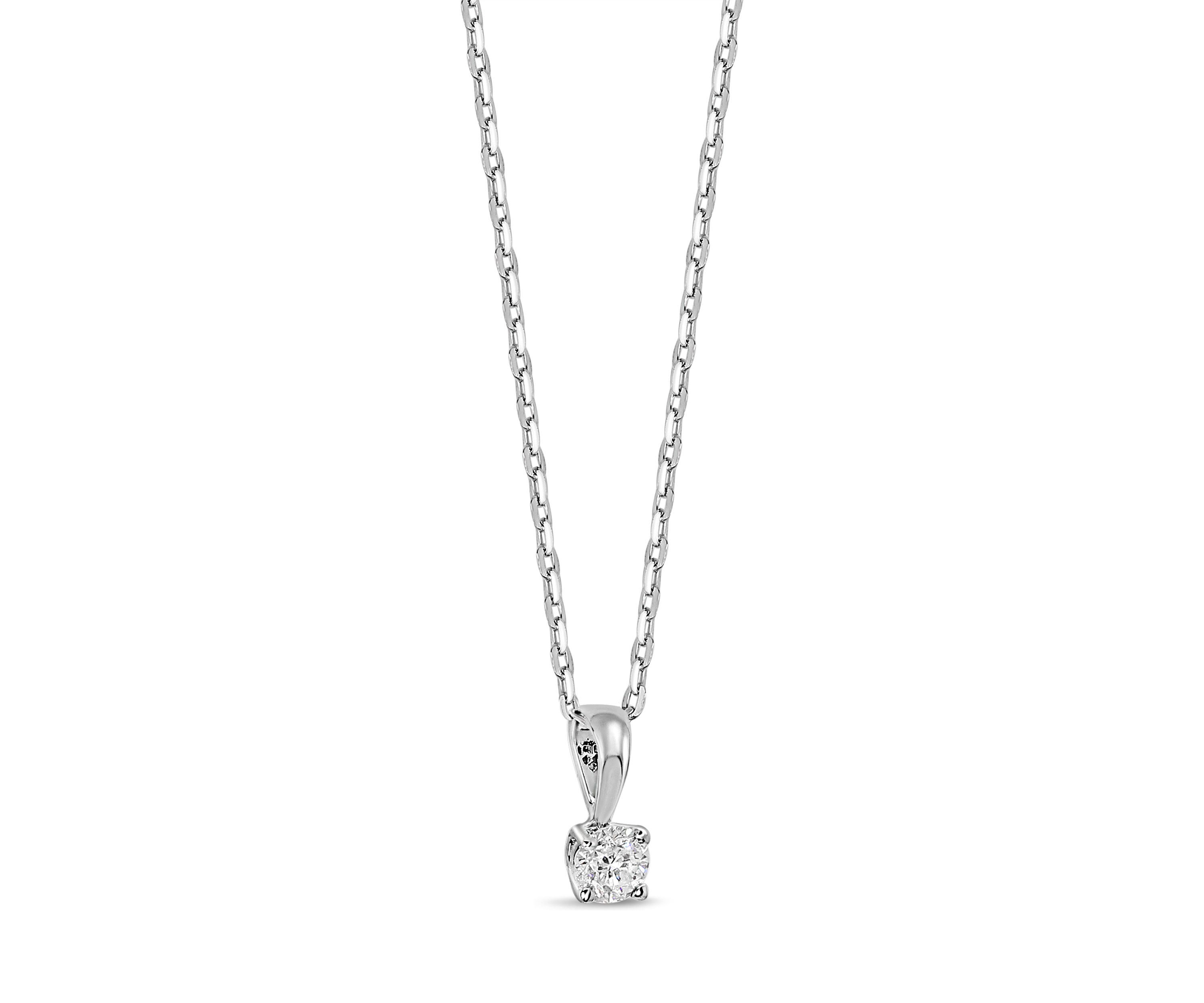 1/4 ct. t.w. Solid Bale Diamond Pendant Necklace in 14K Rose Gold