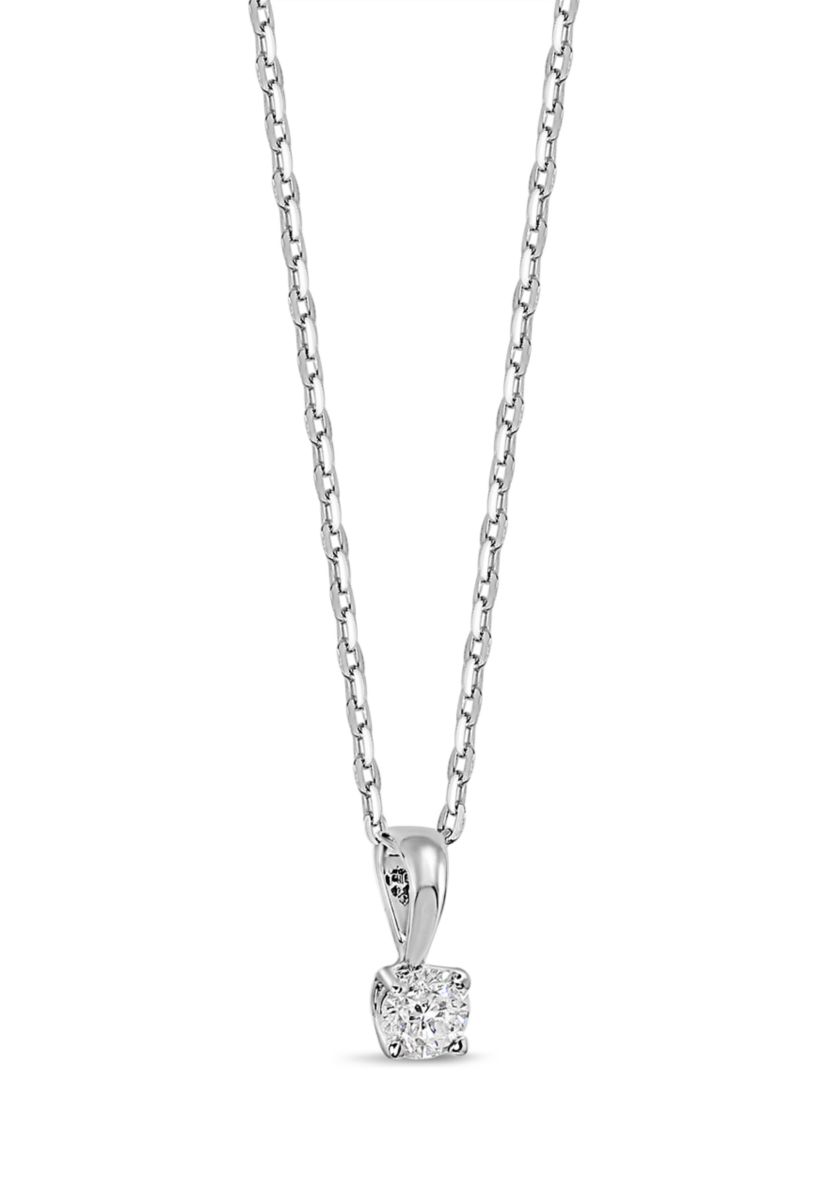 1/4 ct. t.w. Solid Bale Diamond Pendant Necklace in 14K Rose Gold