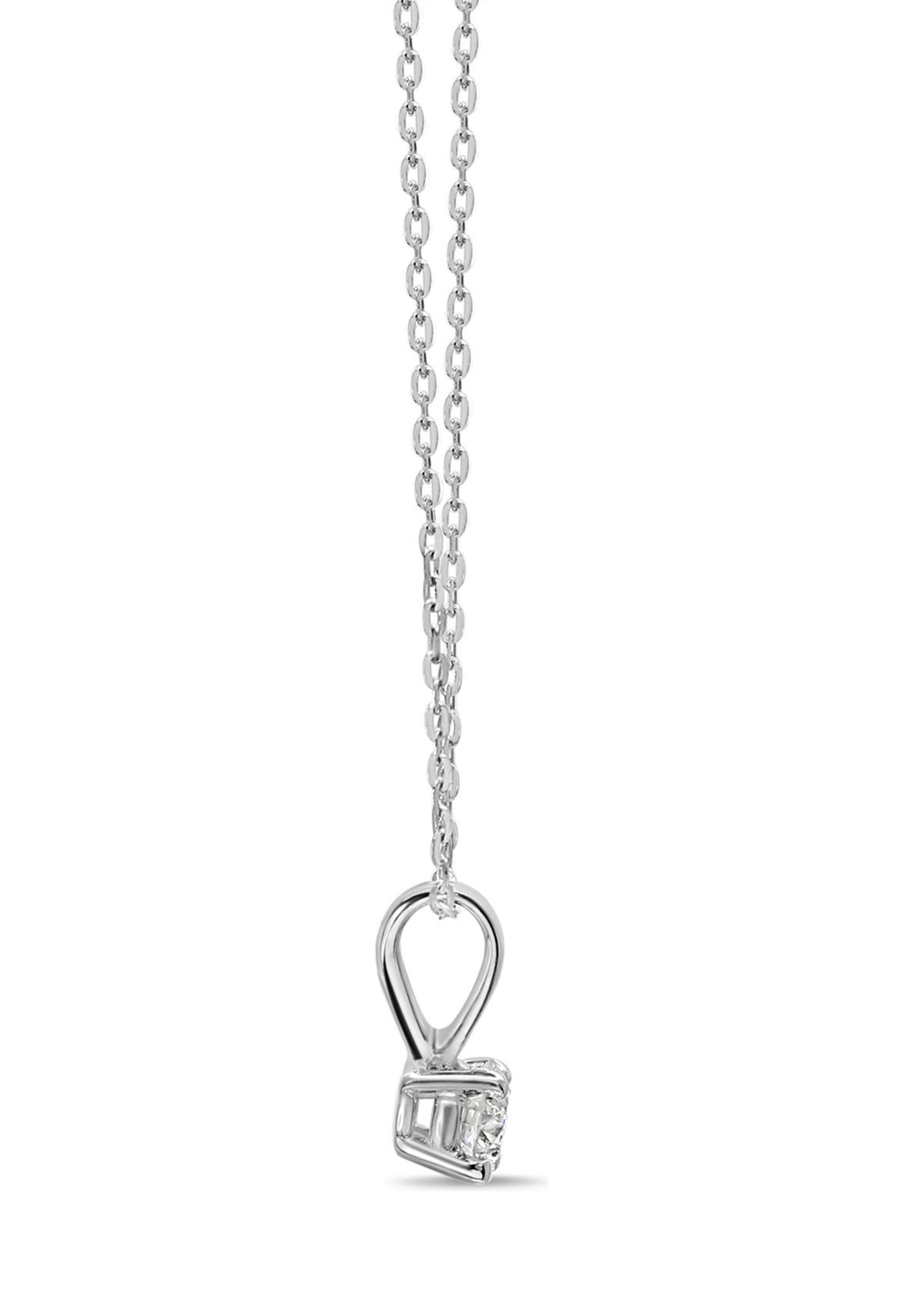 1/4 ct. t.w. Solid Bale Diamond Pendant Necklace in 14K Rose Gold