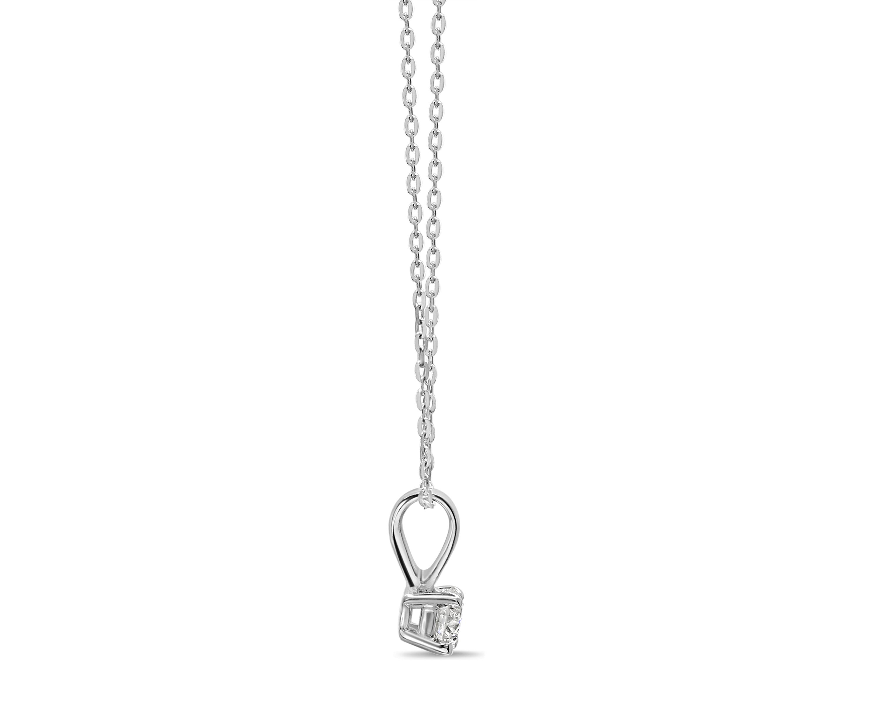 1/4 ct. t.w. Solid Bale Diamond Pendant Necklace in 14K Rose Gold