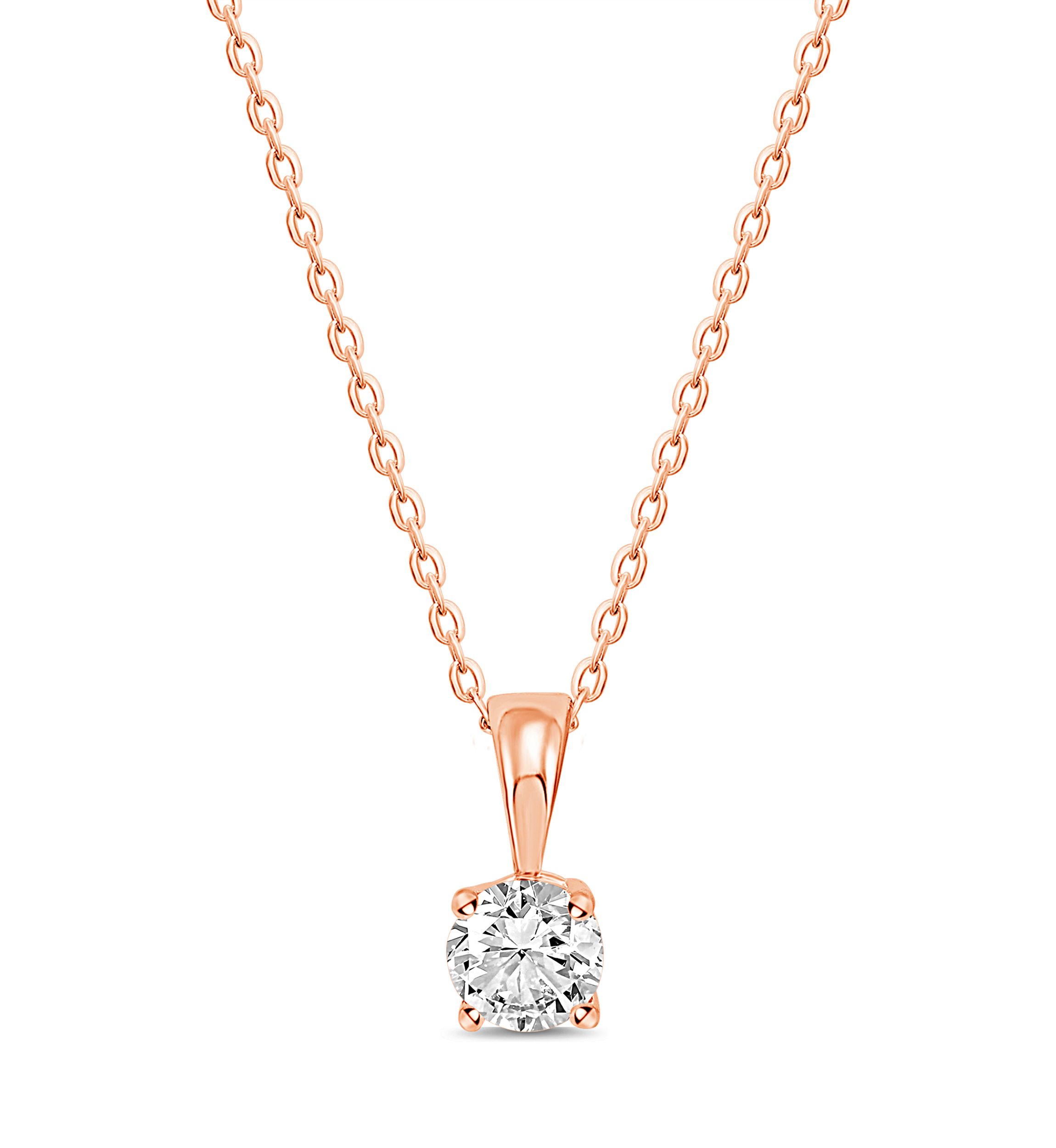 1/2 ct. t.w. Solid Bale Diamond Pendant in 14K Rose Gold
