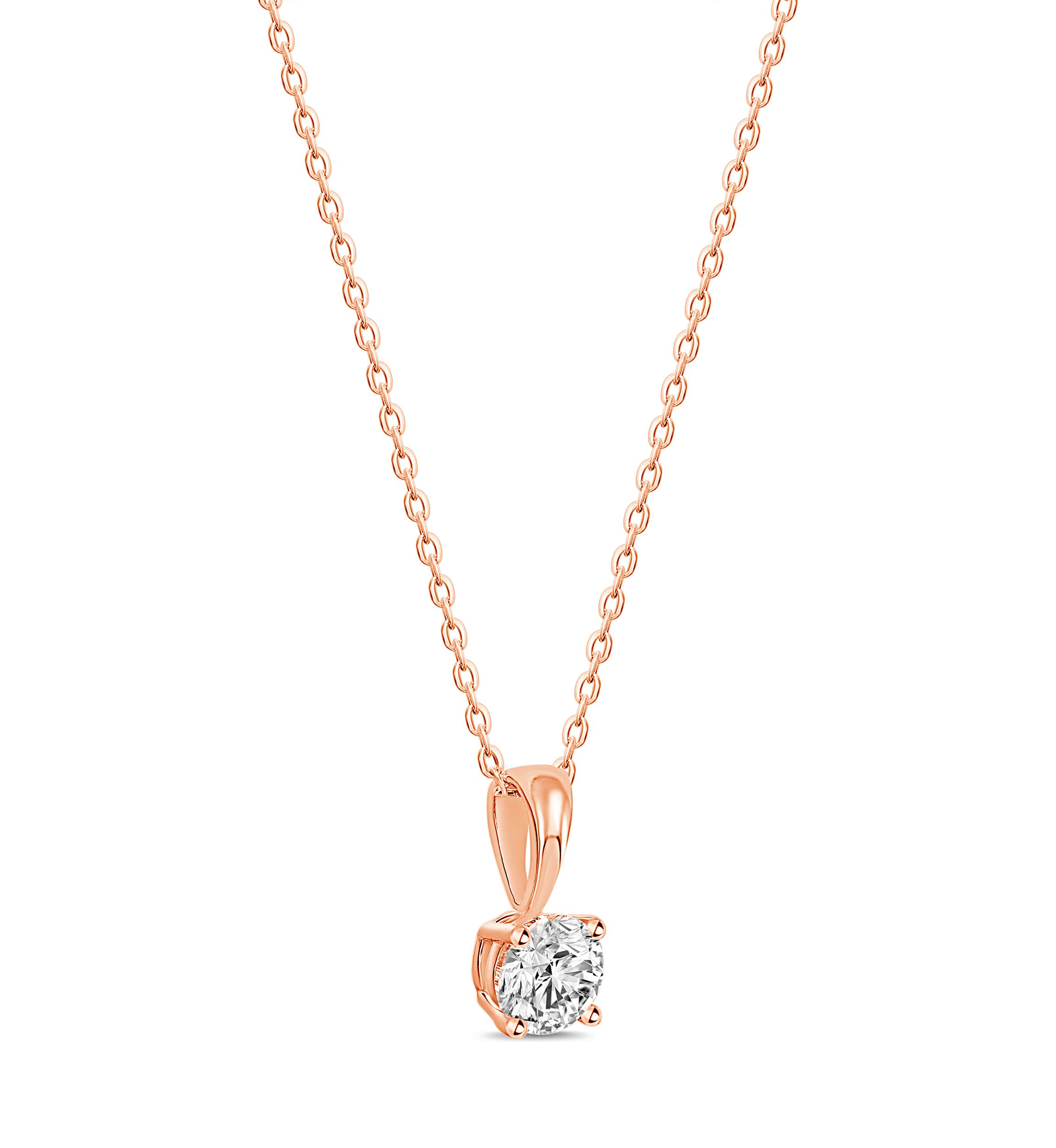 1/2 ct. t.w. Solid Bale Diamond Pendant in 14K Rose Gold
