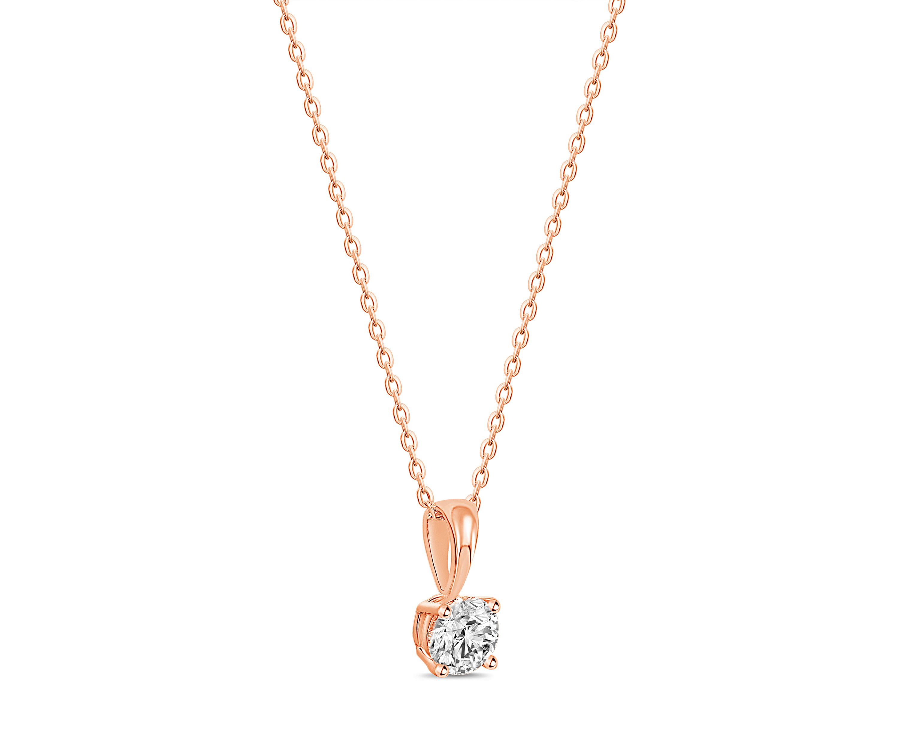 1/2 ct. t.w. Solid Bale Diamond Pendant in 14K Rose Gold