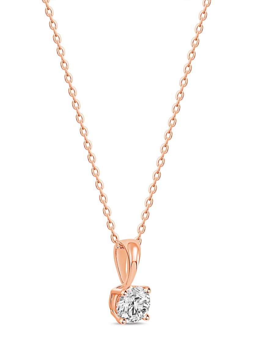 1/2 ct. t.w. Solid Bale Diamond Pendant in 14K Rose Gold