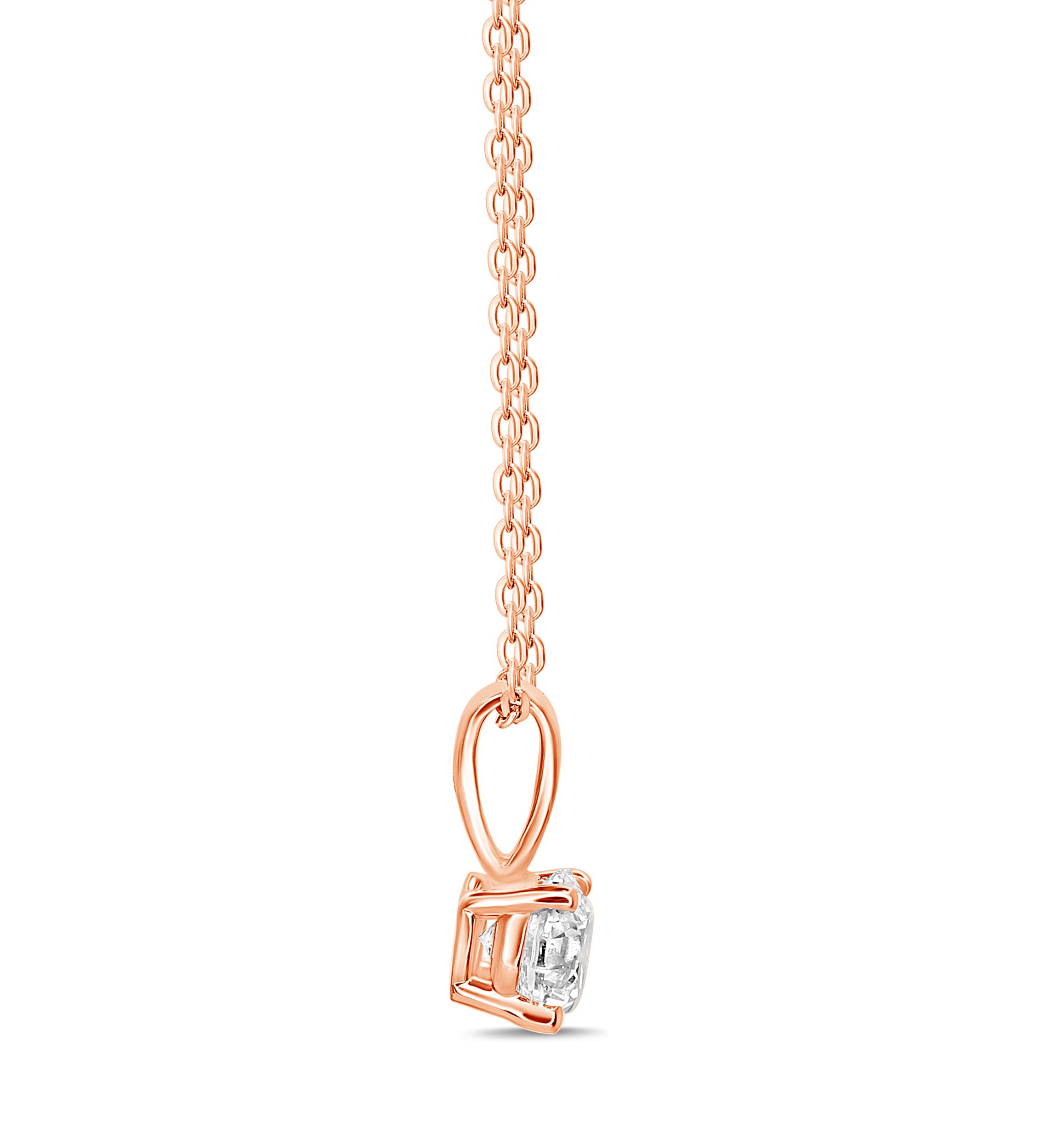 1/2 ct. t.w. Solid Bale Diamond Pendant in 14K Rose Gold