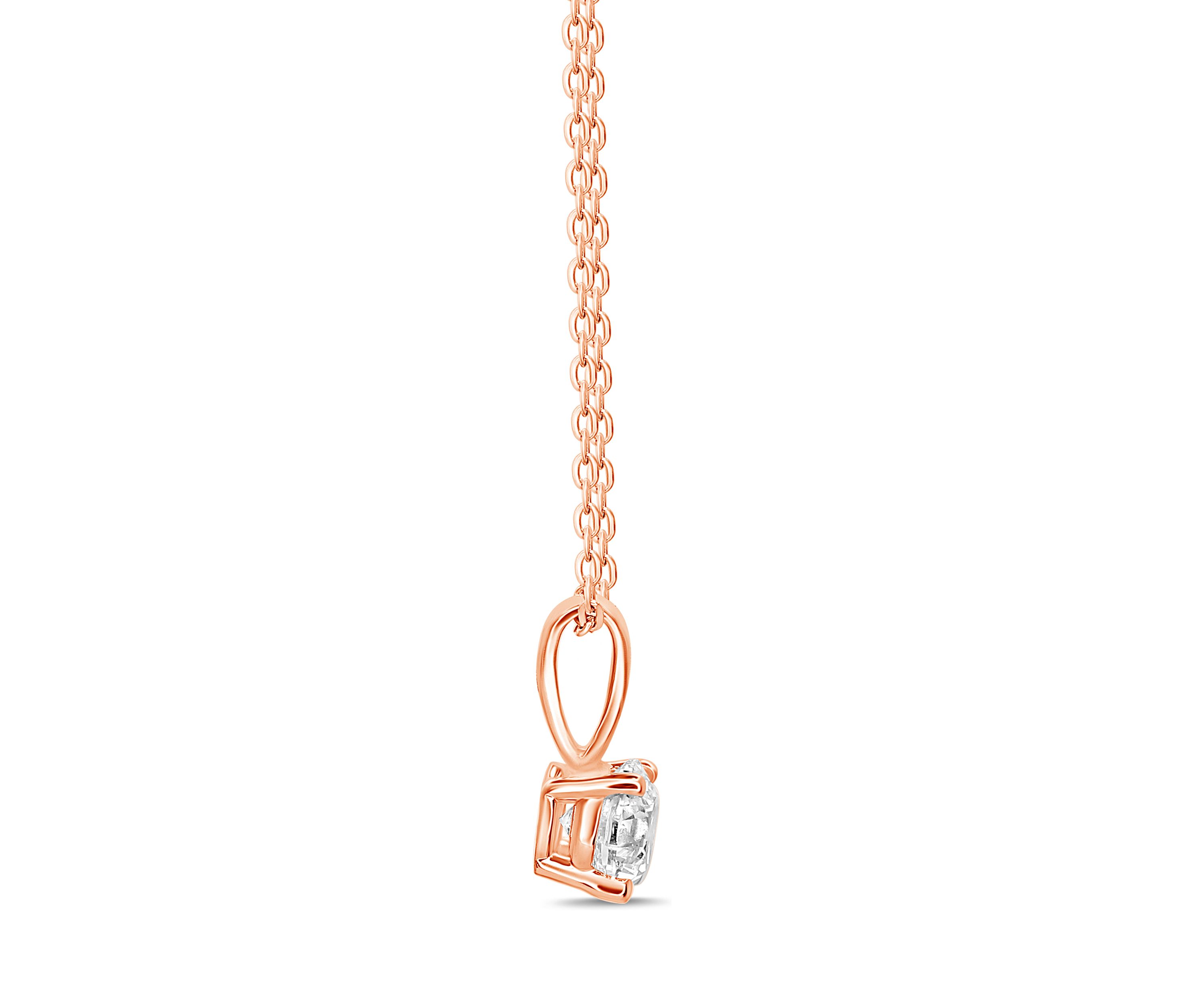 1/2 ct. t.w. Solid Bale Diamond Pendant in 14K Rose Gold