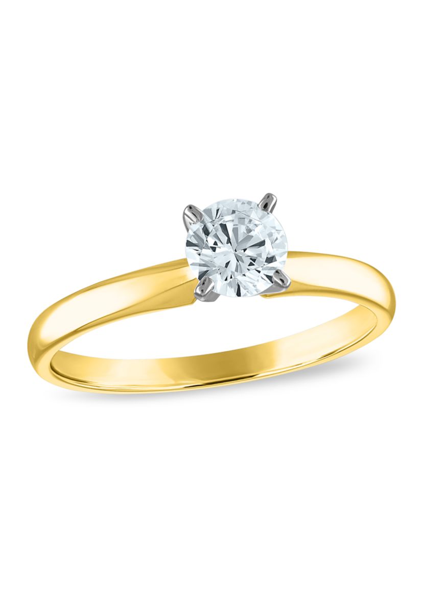1/4 ct. t.w. Diamond Solitaire Ring Mounted in 14K Yellow Gold