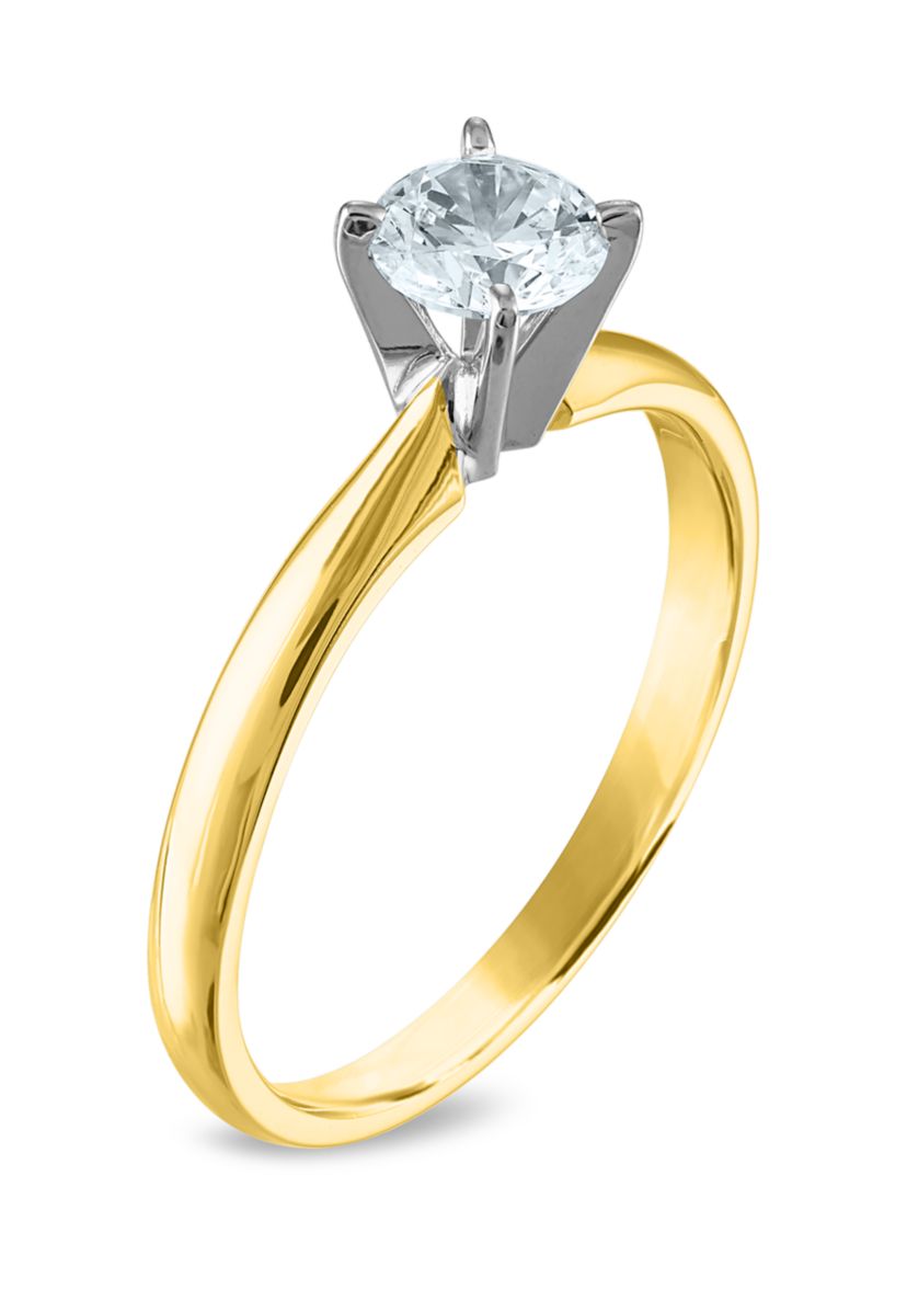 1/4 ct. t.w. Diamond Solitaire Ring Mounted in 14K Yellow Gold