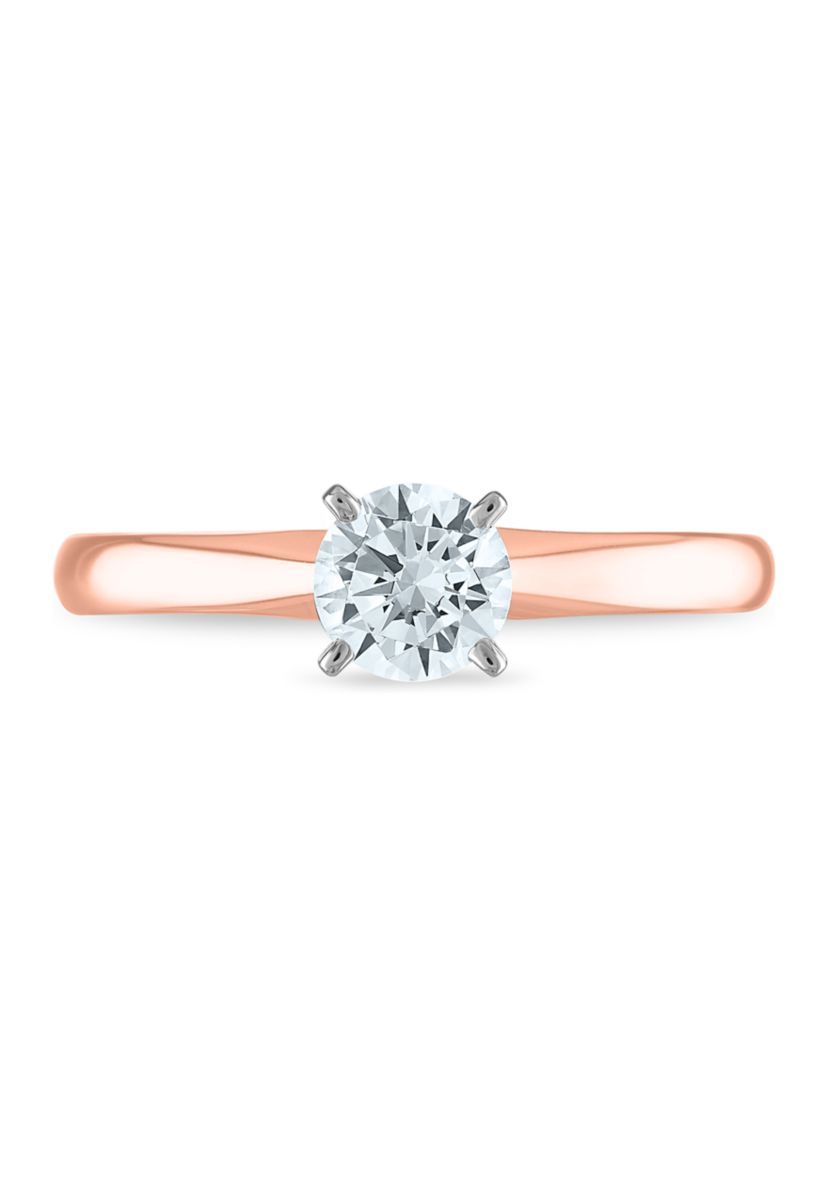 1/4 ct. t.w. Diamond Solitaire Ring Mounted in 14K Rose Gold