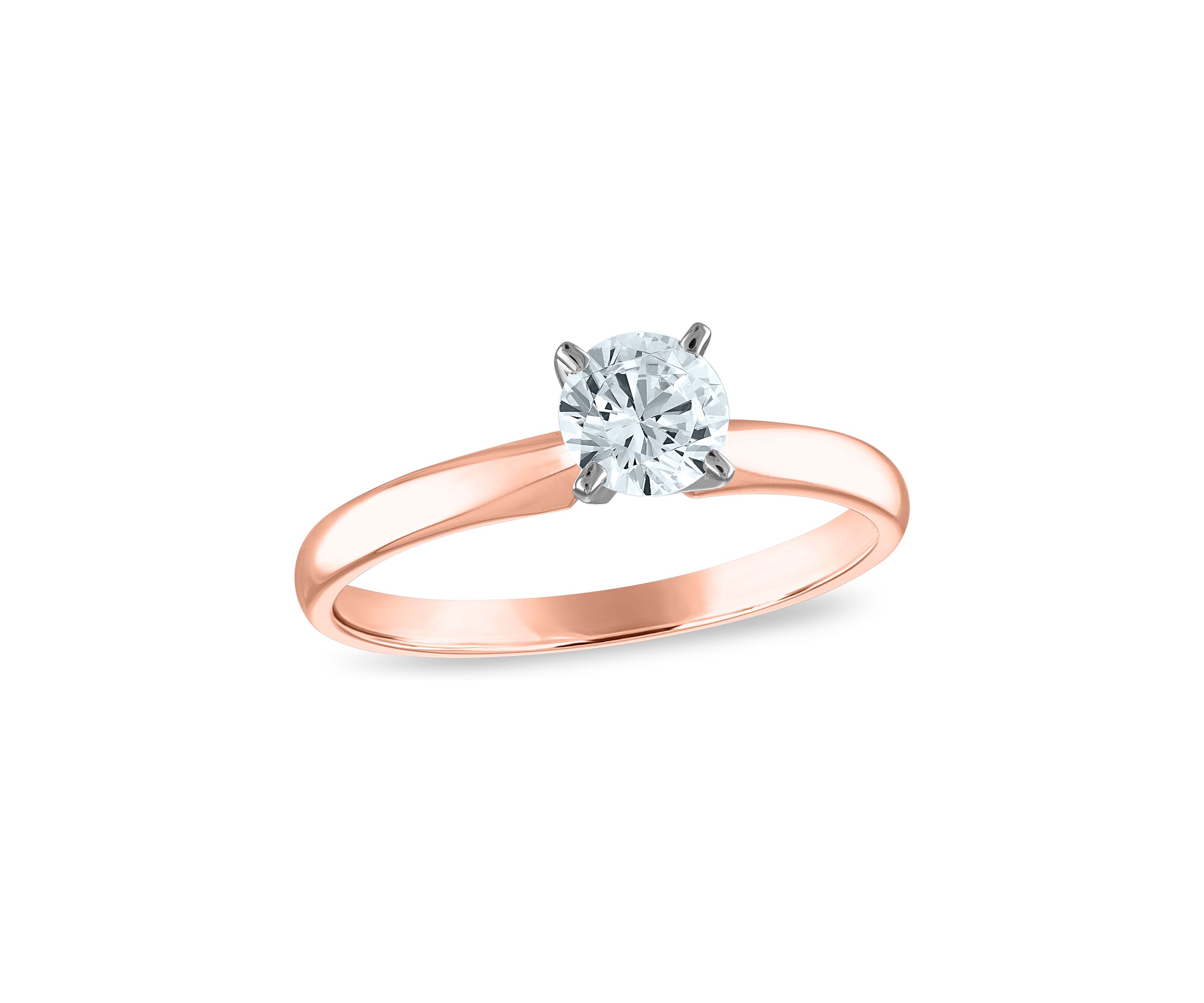 1/4 ct. t.w. Diamond Solitaire Ring Mounted in 14K Rose Gold