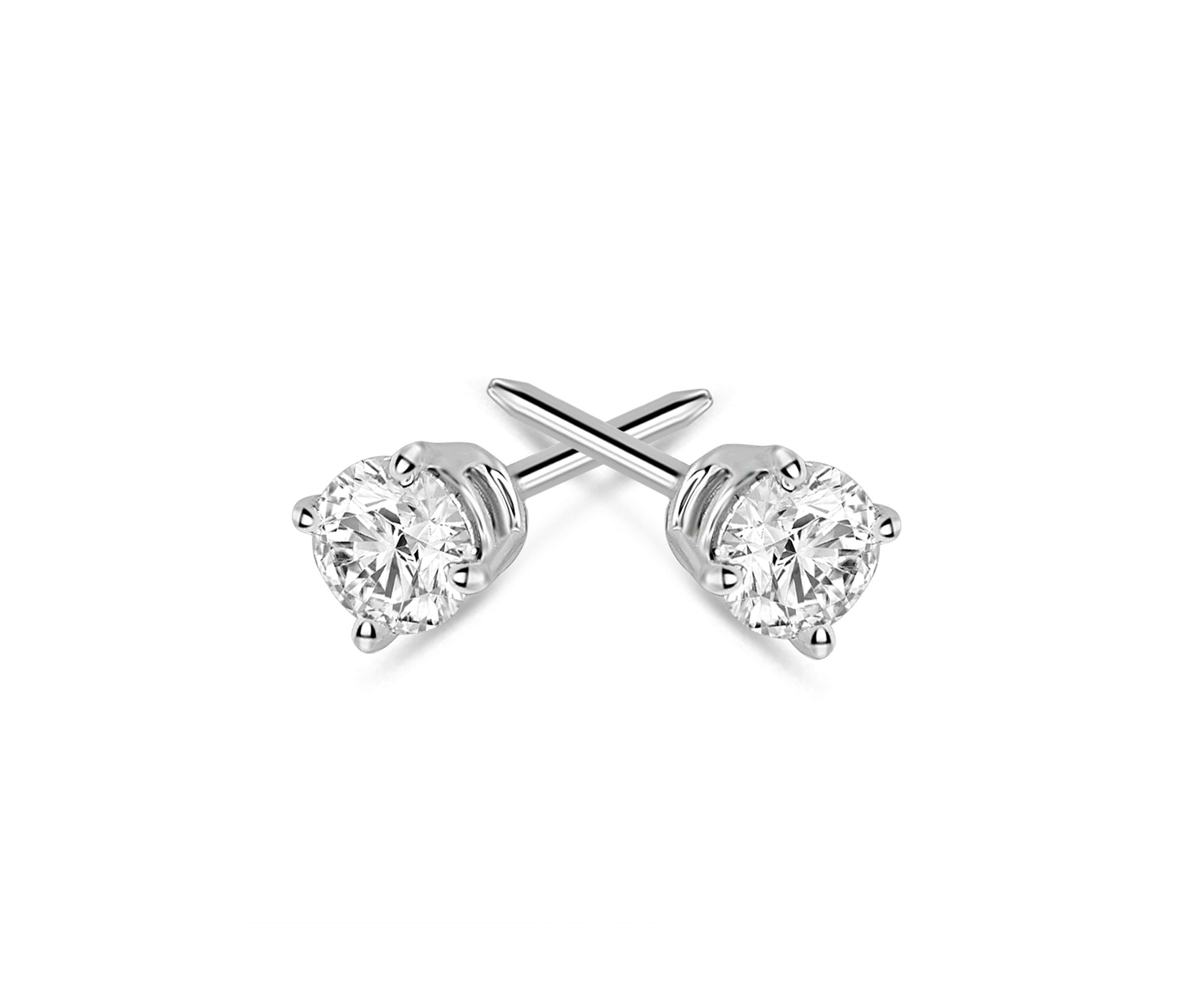 1/5 ct. t.w. Round Diamond studs set in 14k White Gold