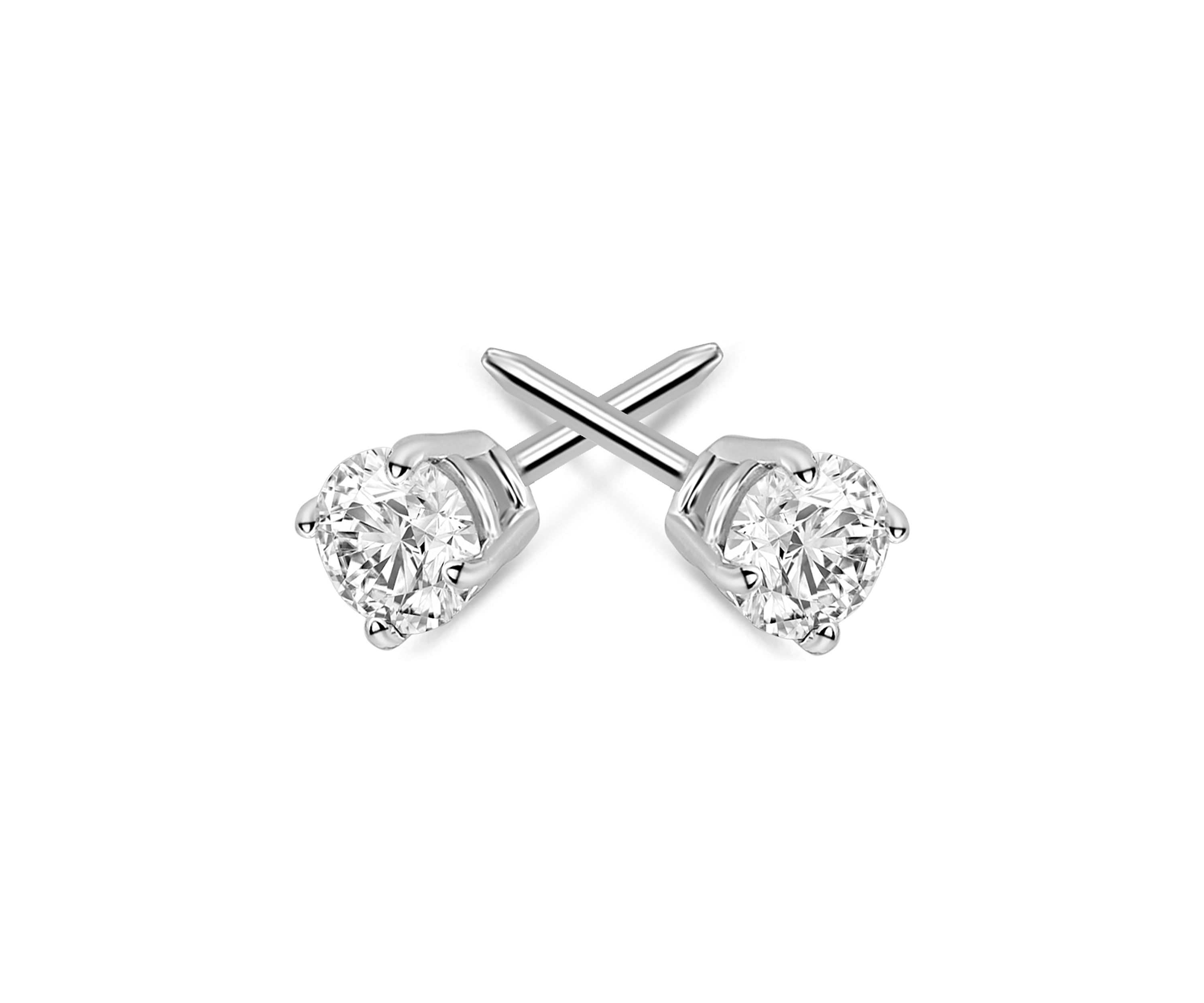 1/3 ct. t.w. Round Diamond Studs Set in 14k White Gold