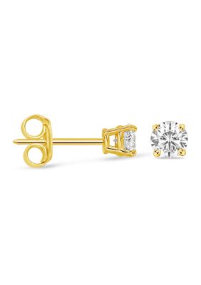 Atit Diamond 3/8 ct. t.w. Round Diamond Studs Set in 14K White Gold, Yellow