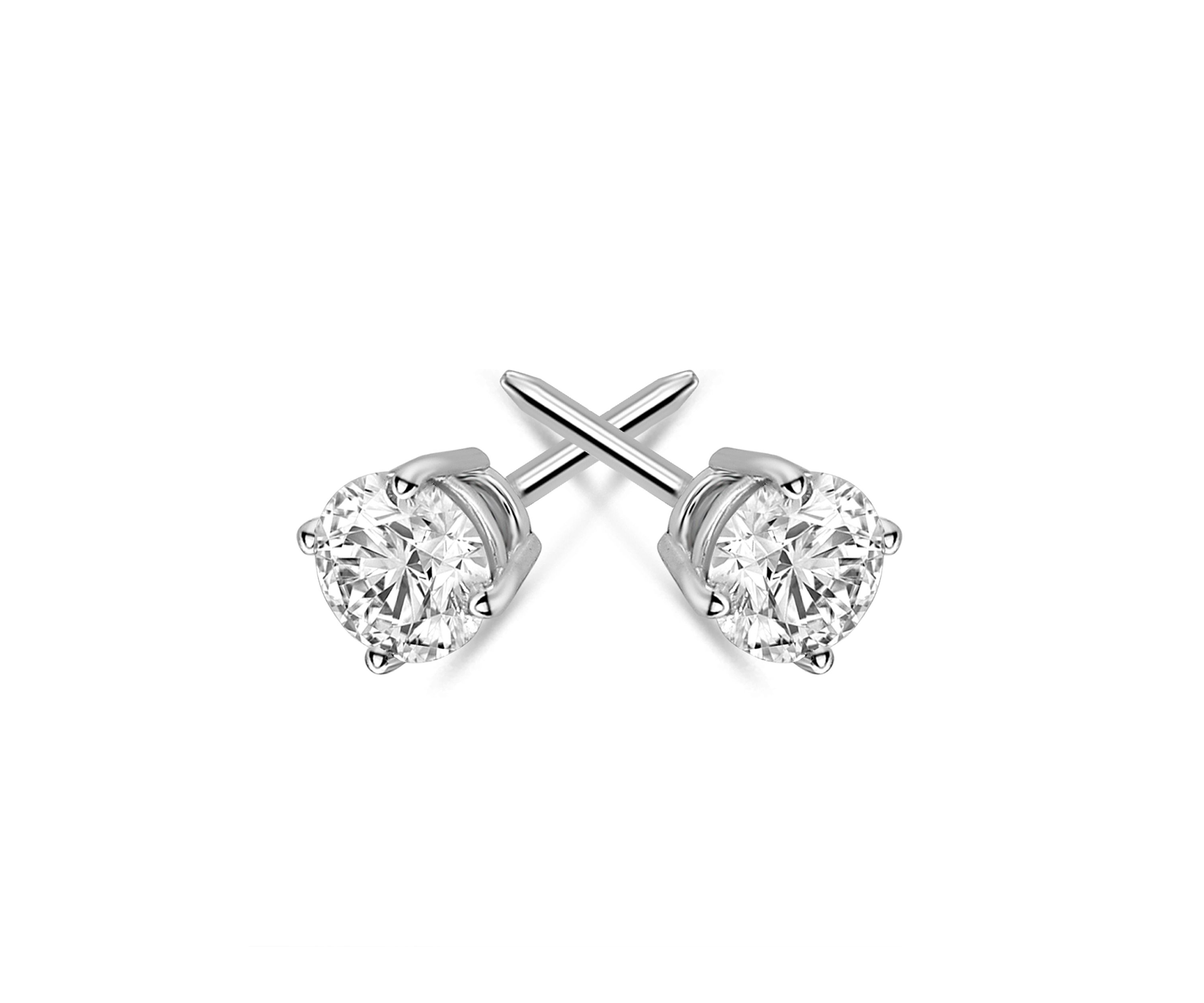 1/2 ct. t.w. Round Diamond Studs Set in 14K White Gold