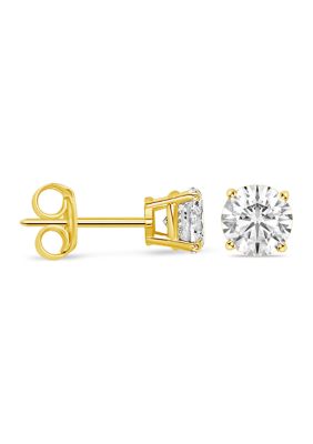 Atit Diamond 3/4 ct. t.w. Round Diamond Studs Set in 14K White Gold, Yellow