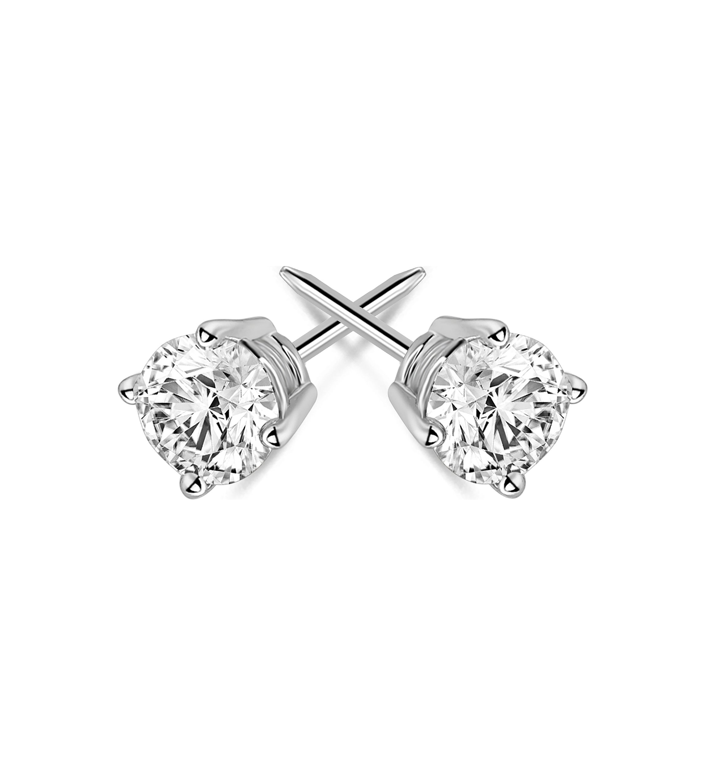 3/4 ct. t.w. Round Diamond Studs Set in 14K White Gold