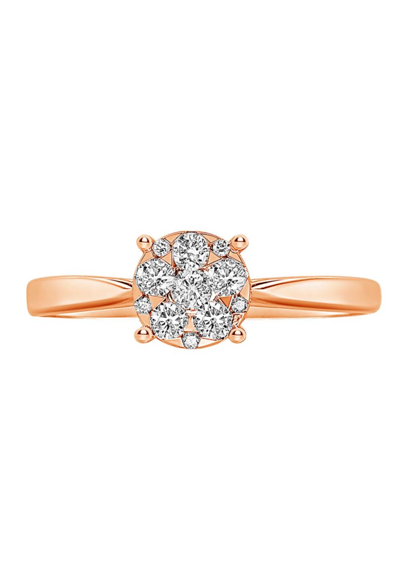 WEB 14KR LR 1/4CTW RD DIA ENG RING