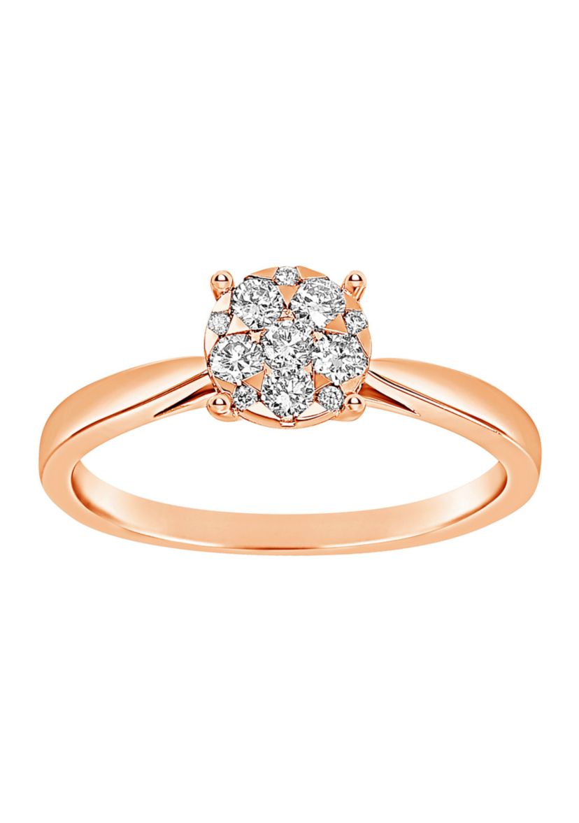 WEB 14KR LR 1/4CTW RD DIA ENG RING