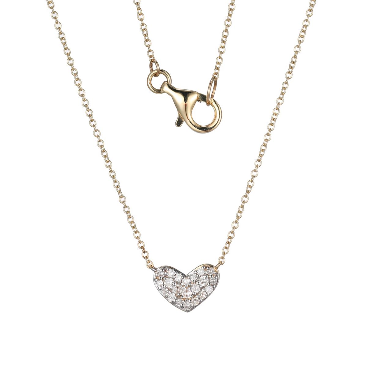1/8 cttw Diamond Petit Heart Necklace in 14k Yellow Gold\