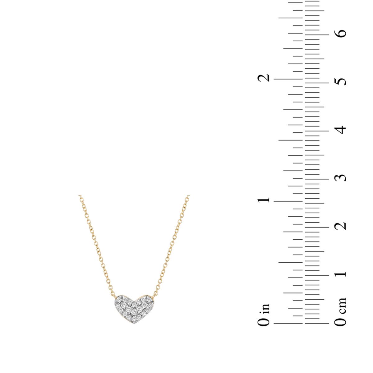 1/8 cttw Diamond Petit Heart Necklace in 14k Yellow Gold\