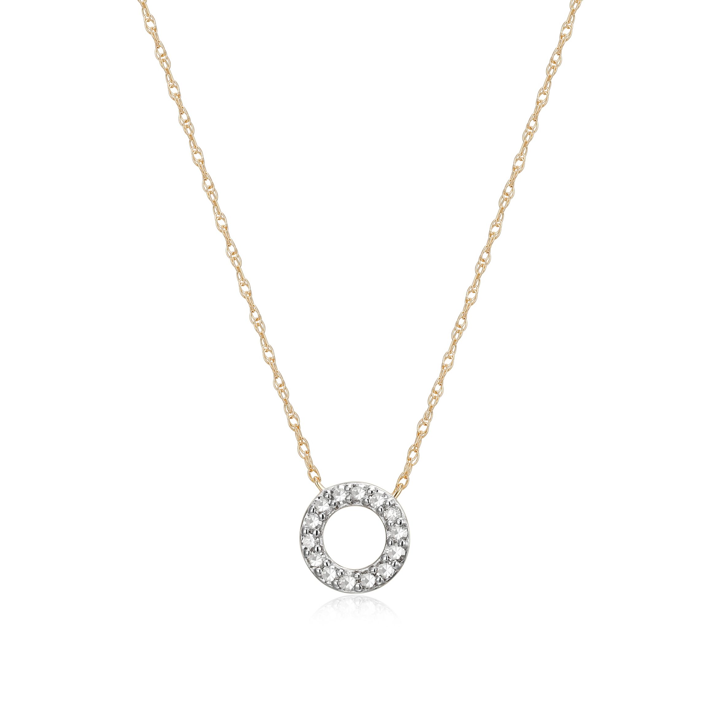 1/8 cttw Diamond Circle Necklace in 14k Yellow Gold
