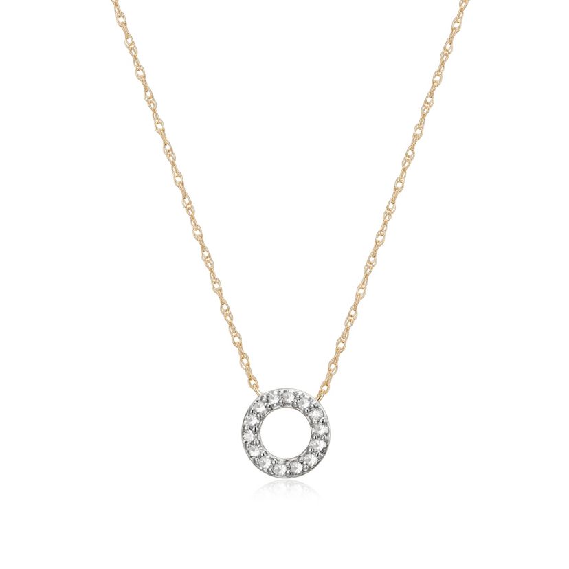 1/8 cttw Diamond Circle Necklace in 14k Yellow Gold