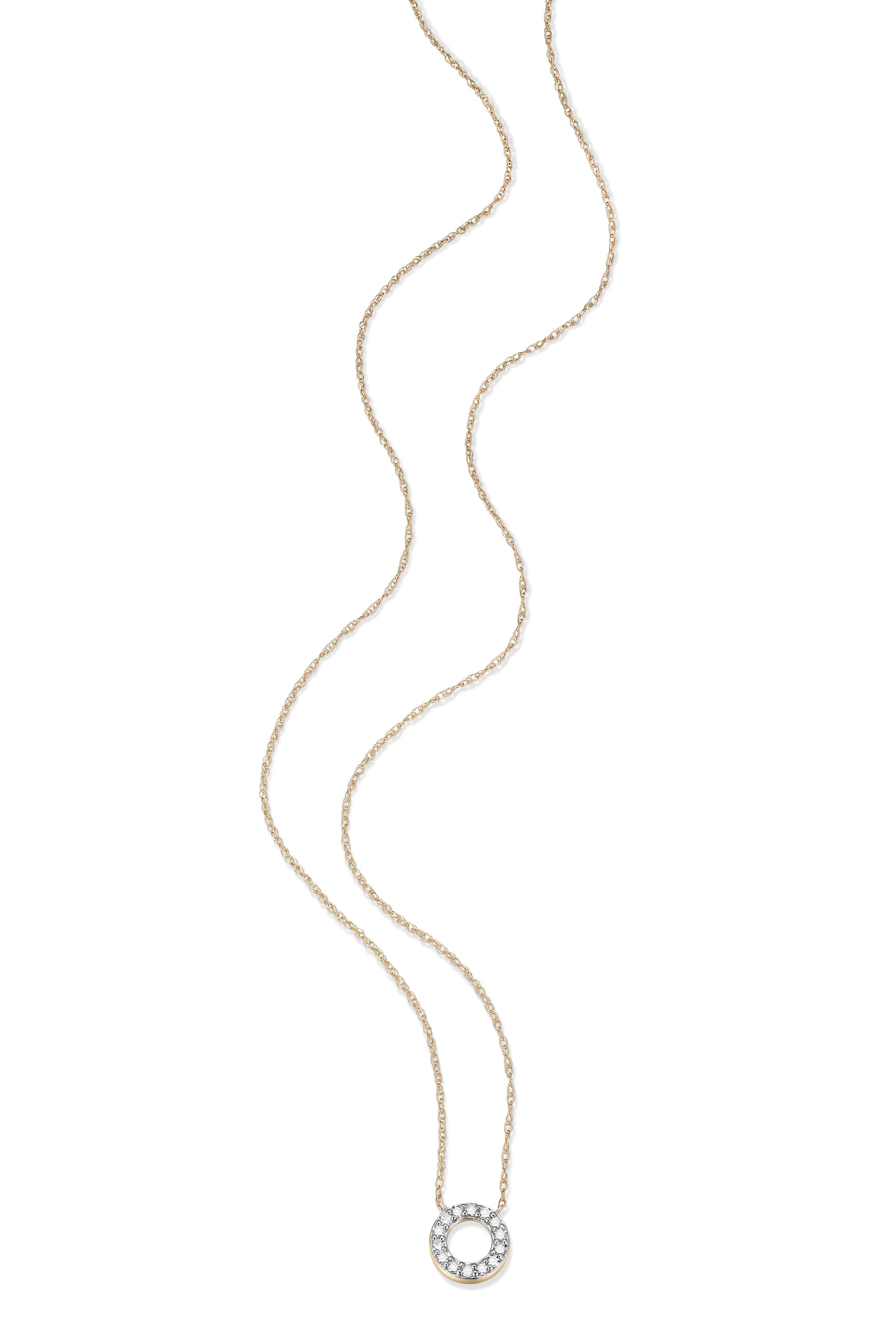 1/8 cttw Diamond Circle Necklace in 14k Yellow Gold