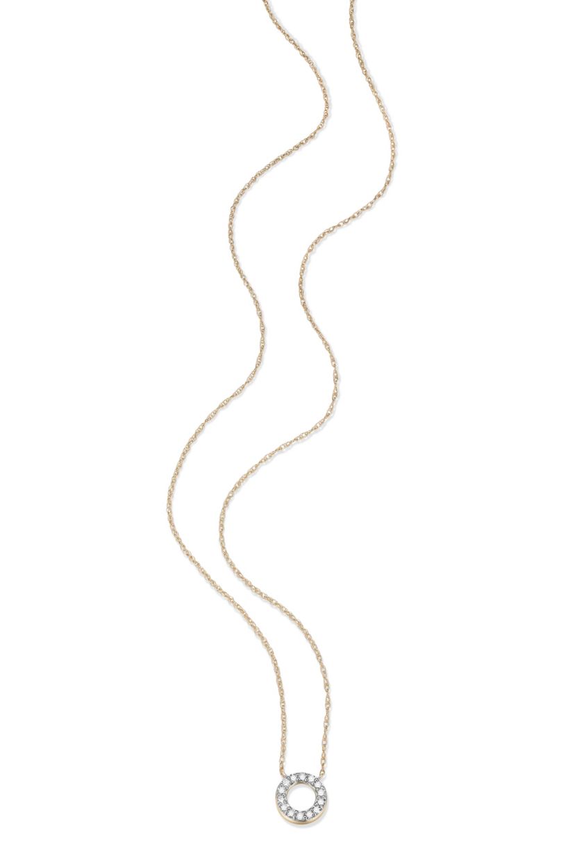 1/8 cttw Diamond Circle Necklace in 14k Yellow Gold