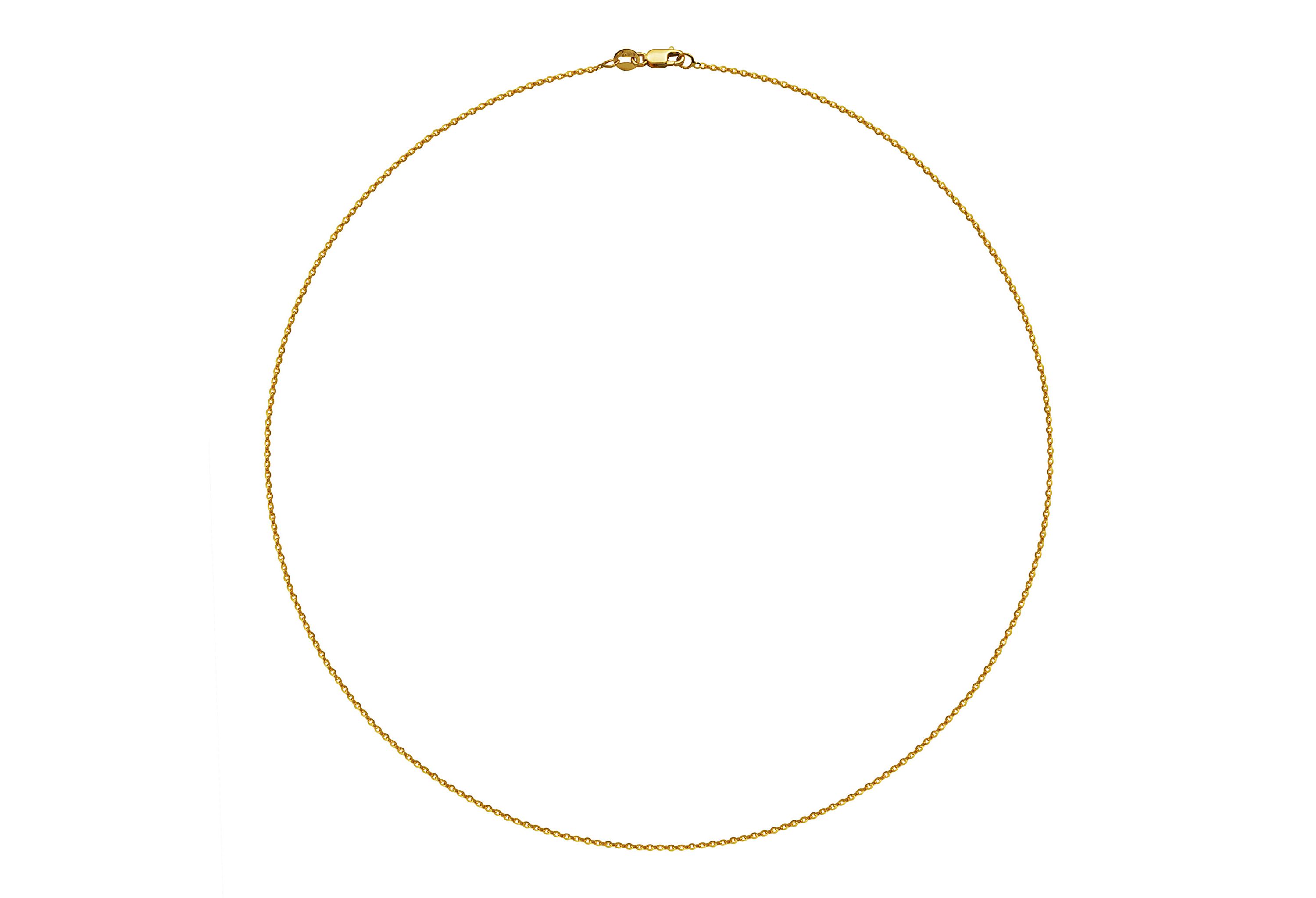 14k Yellow Gold Elegant Diamond Cut Rolo Chain Necklace, 18"