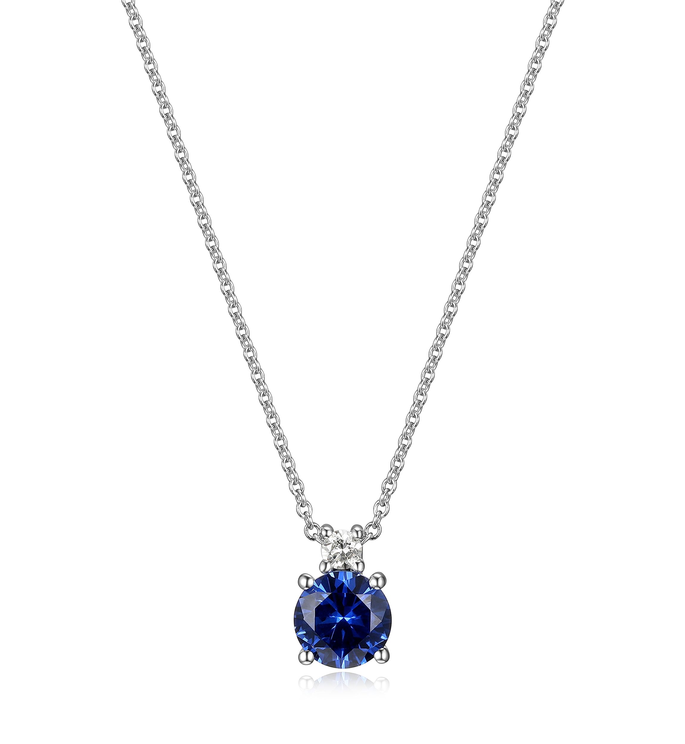 Lab Created Classic Solitaire Pendant Necklace in Sterling Silver