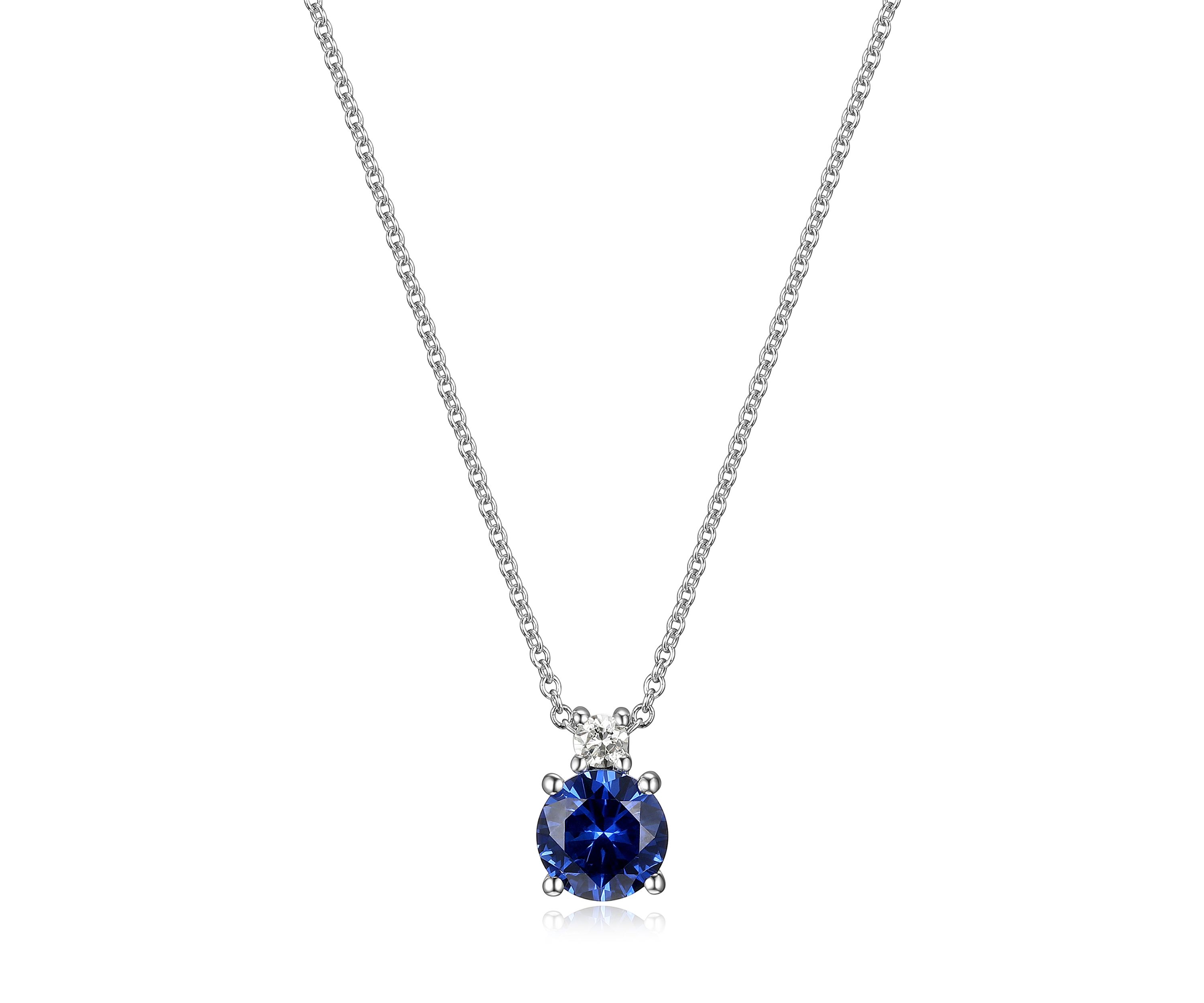 Lab Created Classic Solitaire Pendant Necklace in Sterling Silver