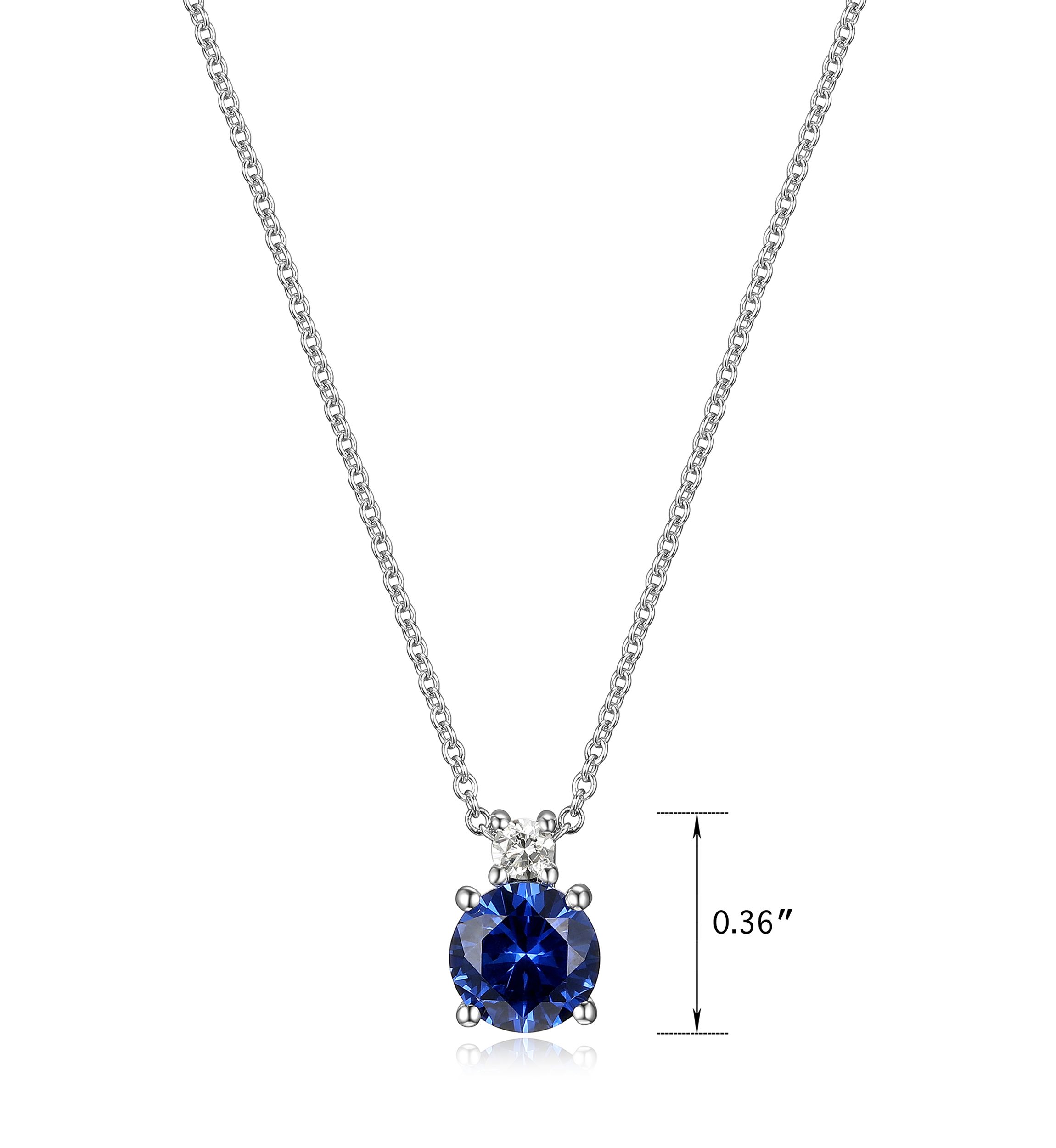 Lab Created Classic Solitaire Pendant Necklace in Sterling Silver