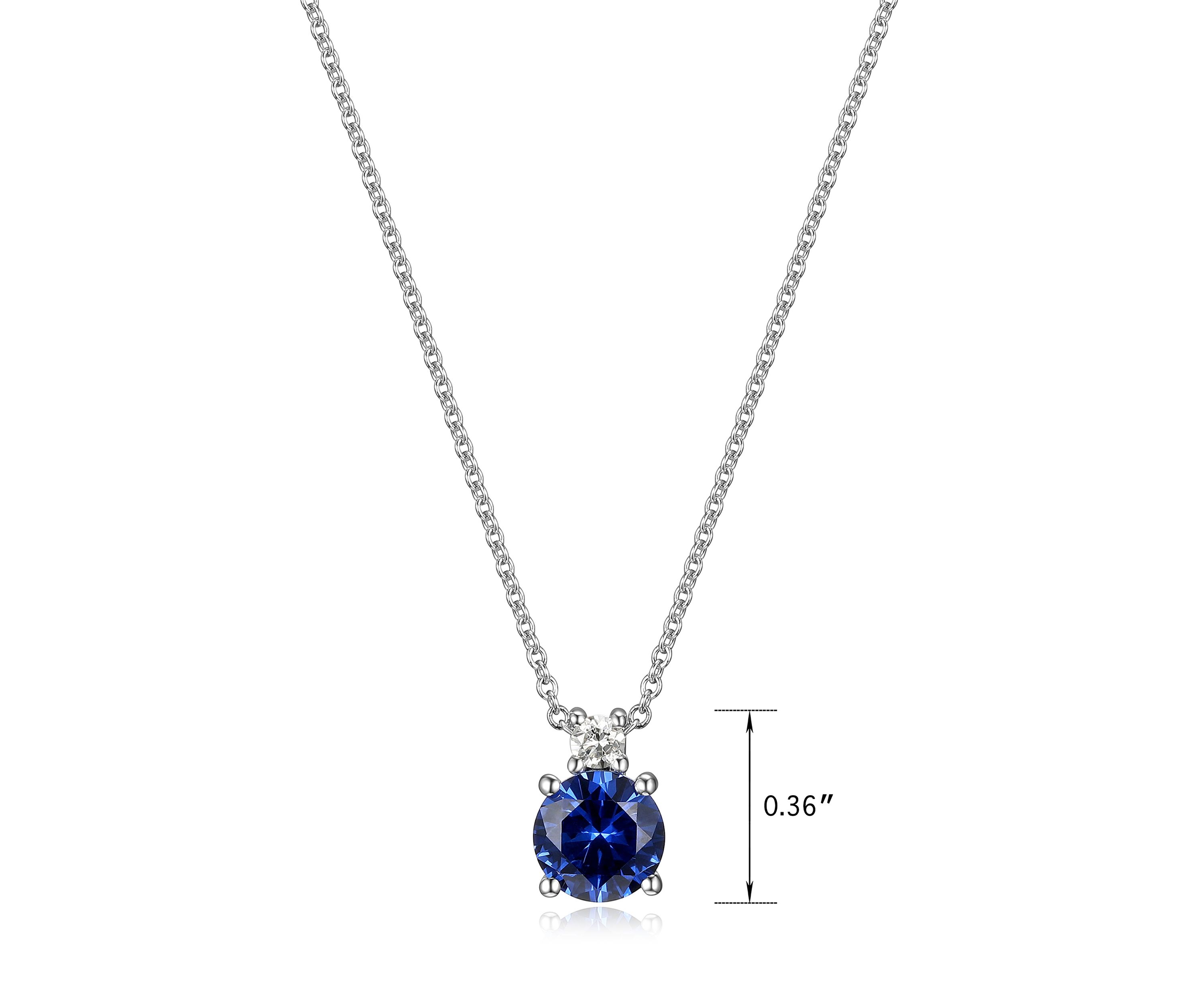 Lab Created Classic Solitaire Pendant Necklace in Sterling Silver