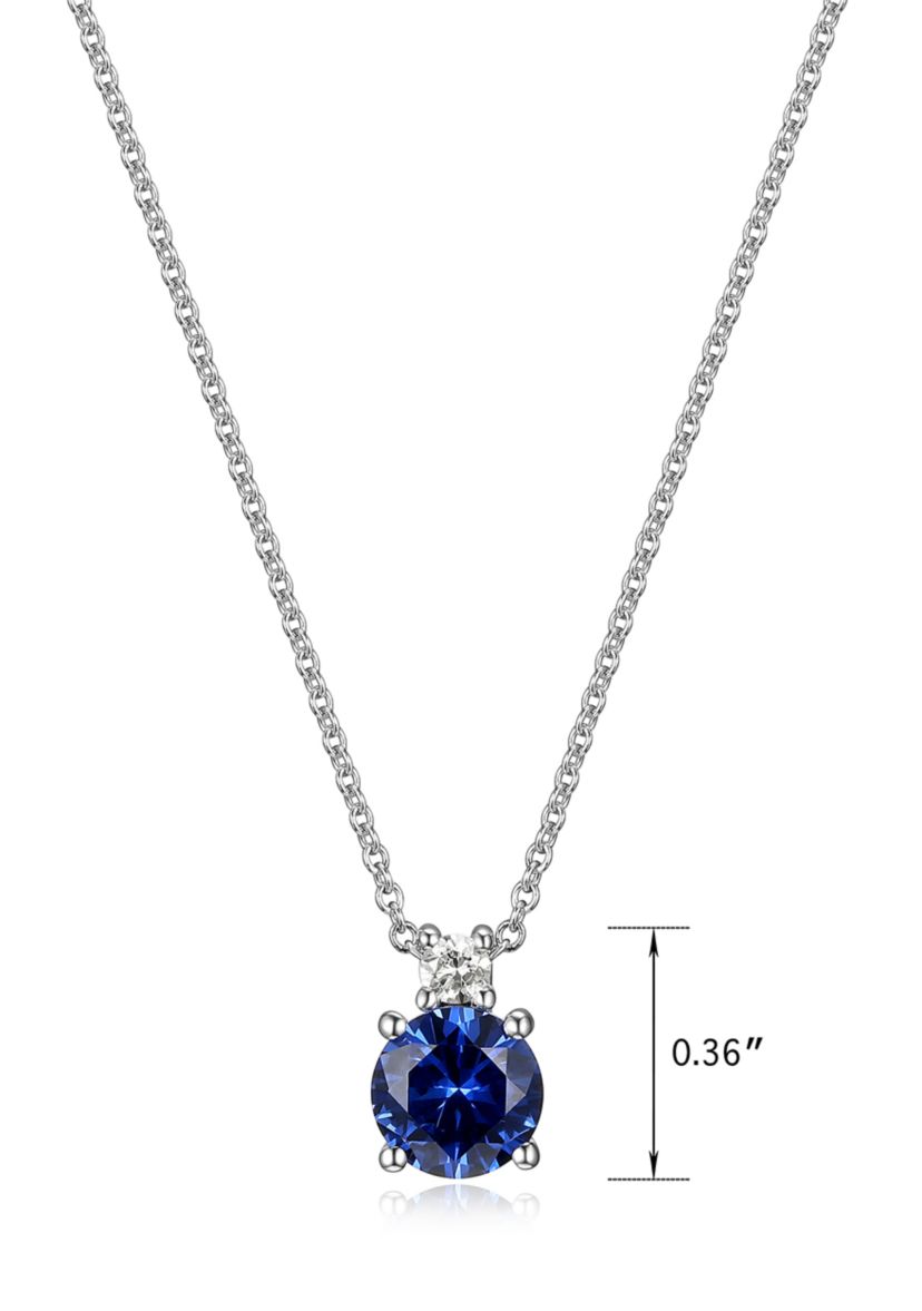 Lab Created Classic Solitaire Pendant Necklace in Sterling Silver