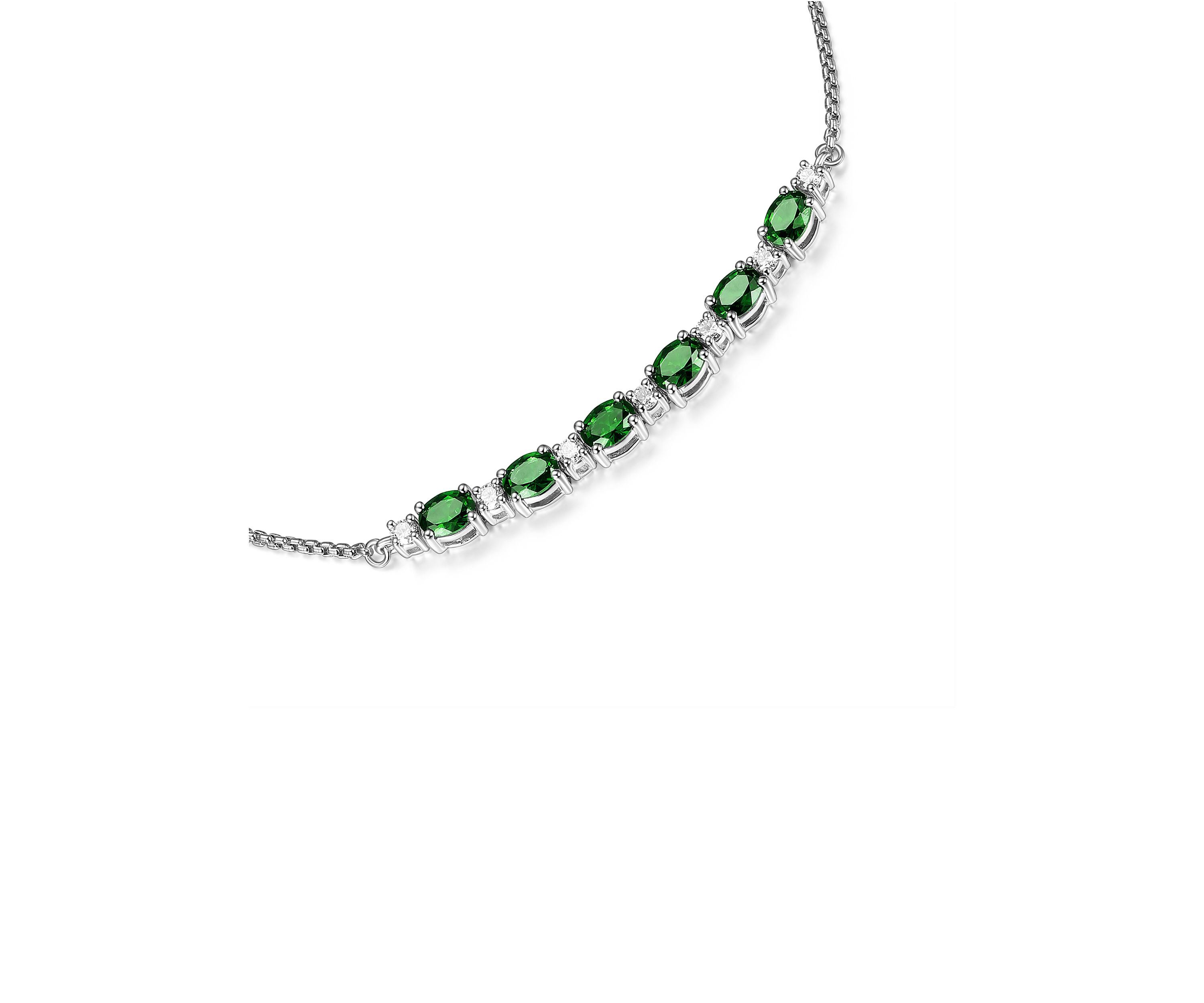 Lab Created Bar Bolo Adjustable Bracelet in Sterling Silver