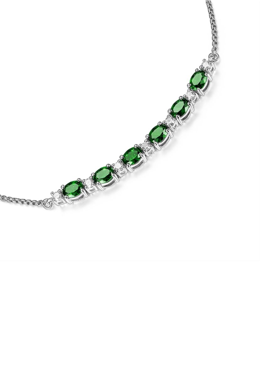 Lab Created Bar Bolo Adjustable Bracelet in Sterling Silver