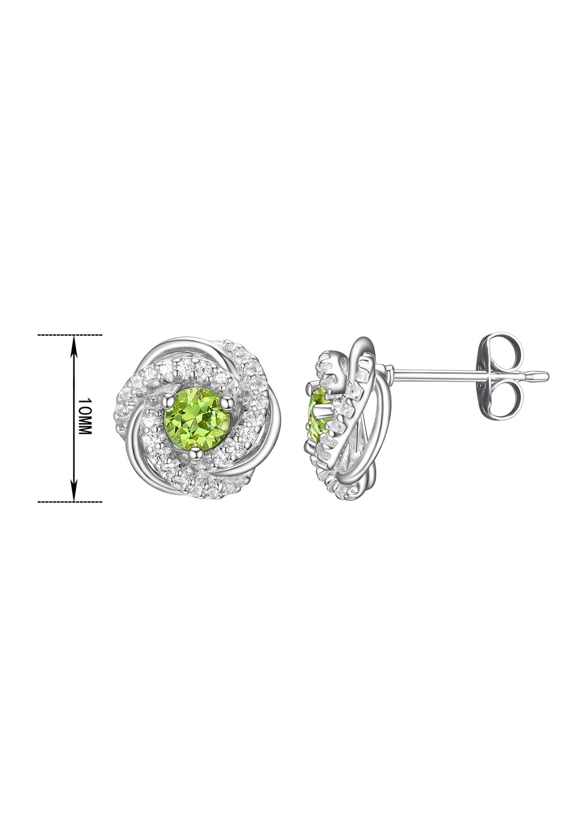 Lab Created Love Knot Stud Earrings in Rhodium Sterling Silver