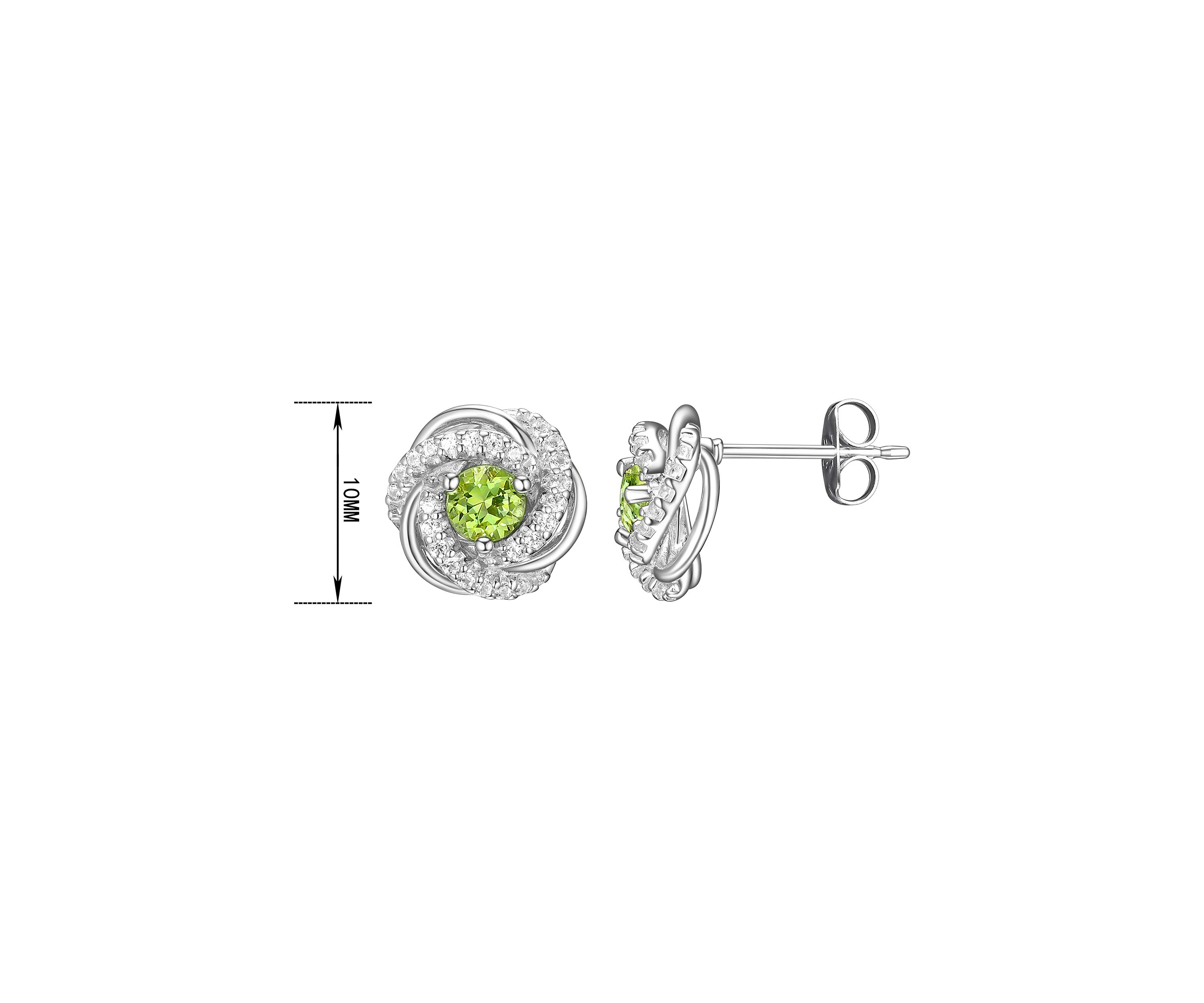 Lab Created Love Knot Stud Earrings in Rhodium Sterling Silver