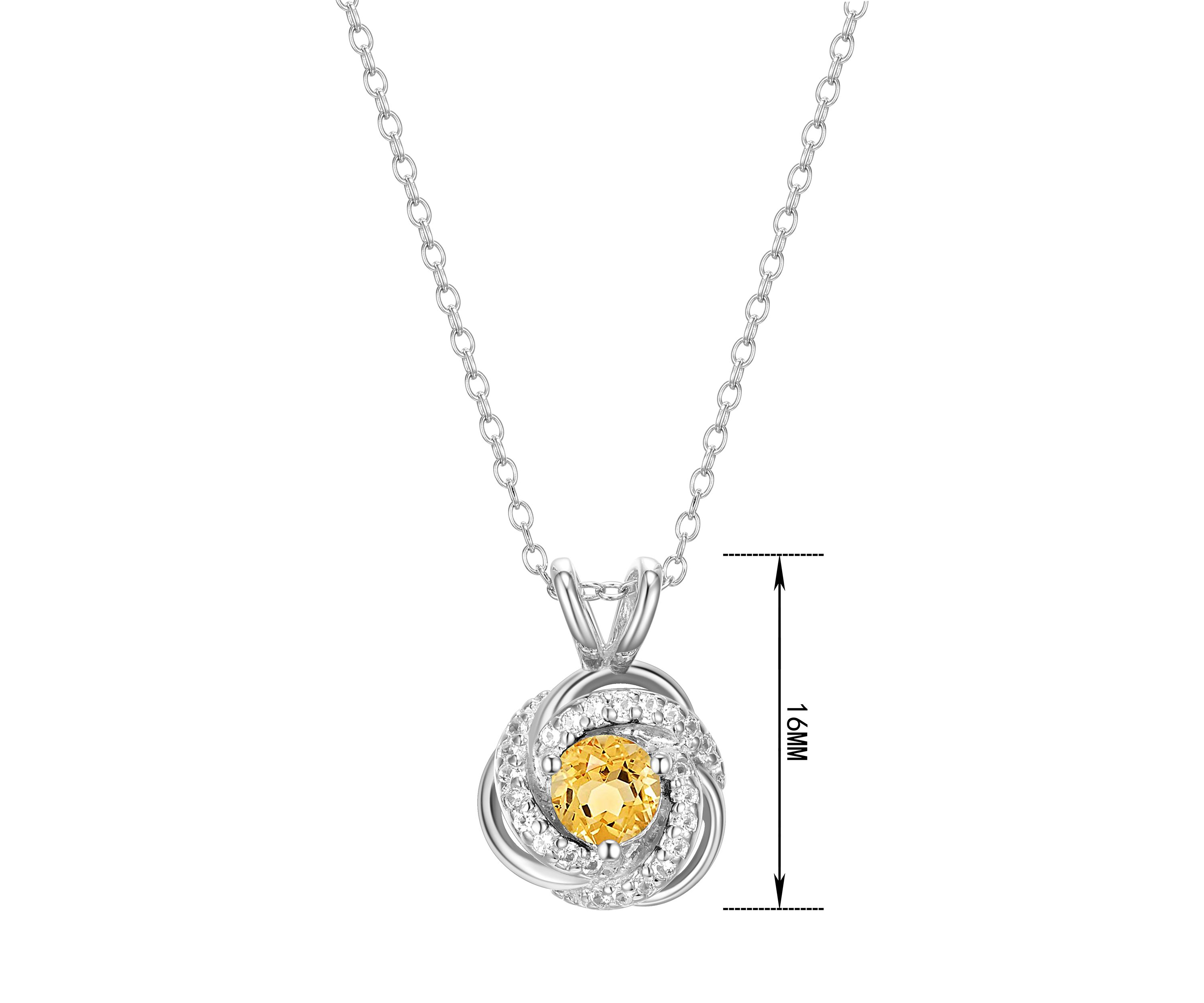 Lab Created Love Knot Pendant Necklace in Rhodium Sterling Silver