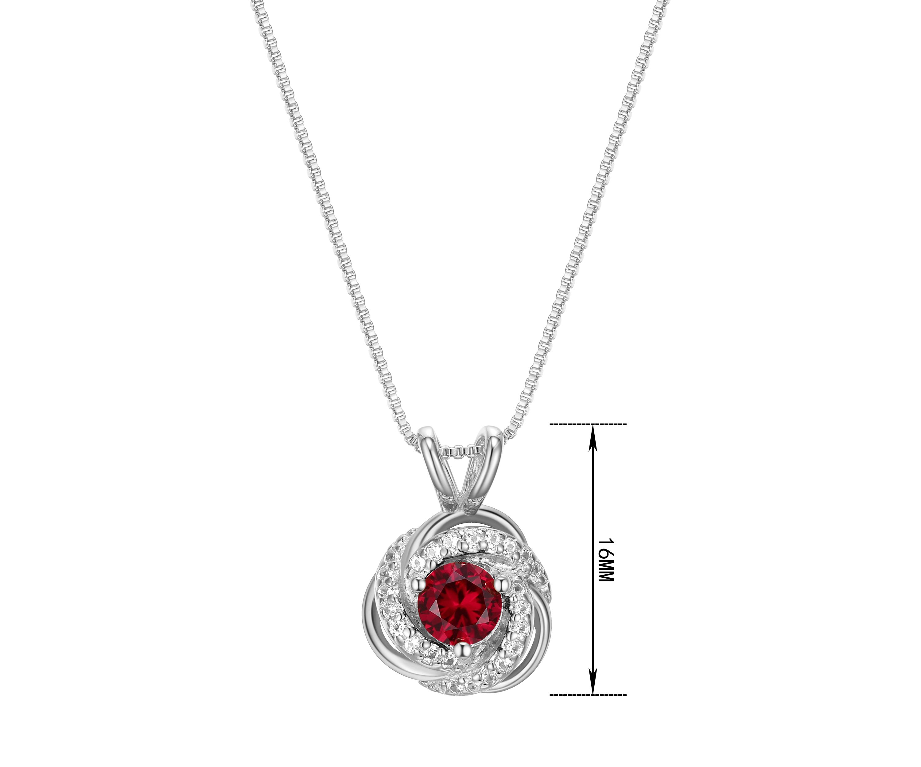 Lab Created Love Knot Pendant Necklace in Rhodium Sterling Silver