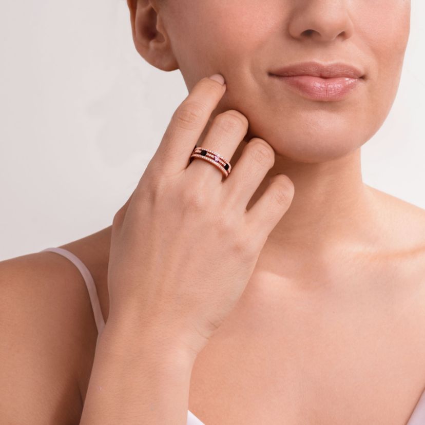 Genuine Amethyst and Peridot Ring in 18K Gold-plated Sterling Silver