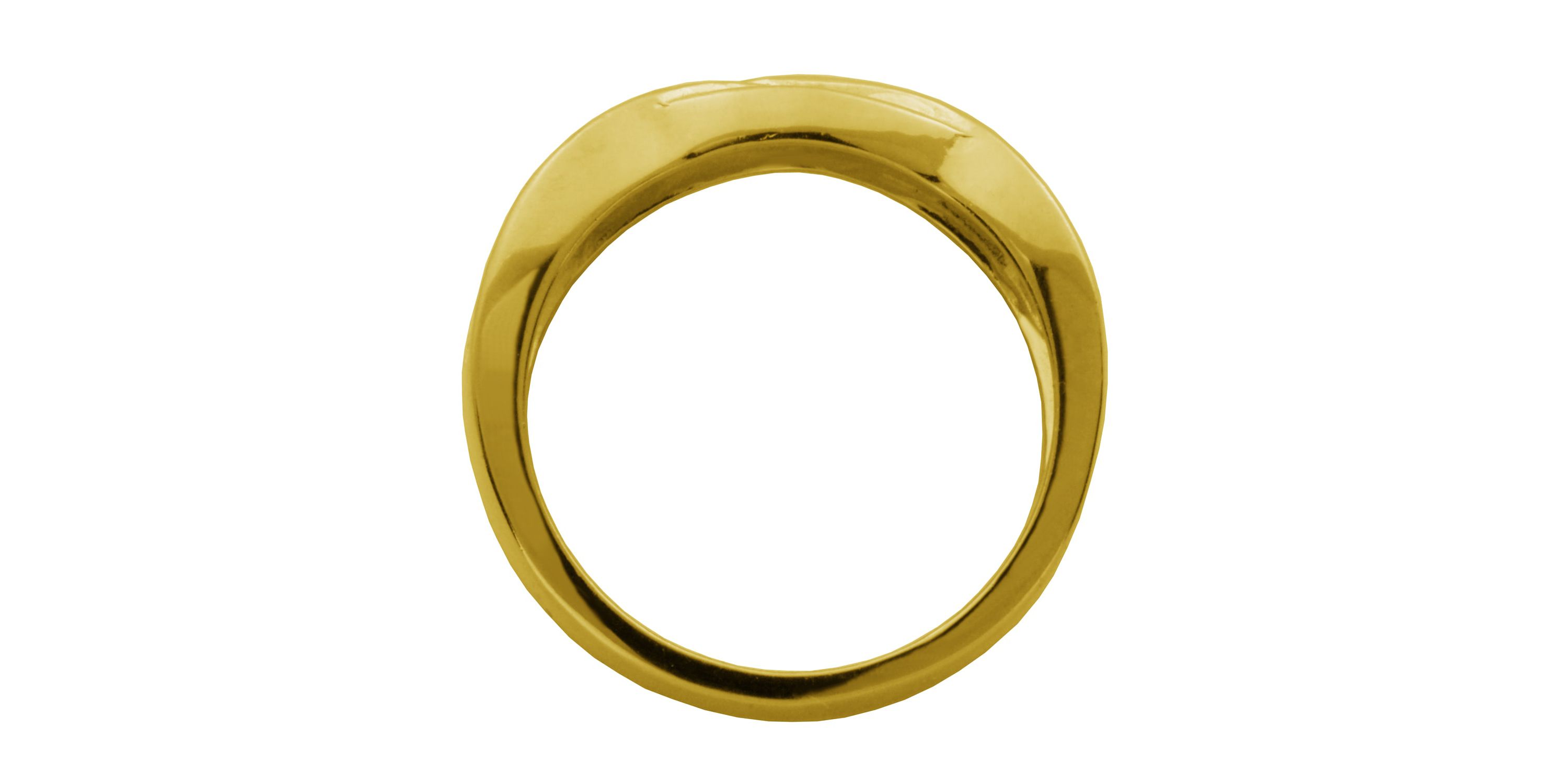 Diamond Accent Triple Twist Ring in 18k Yellow Gold Plated Sterling Silver