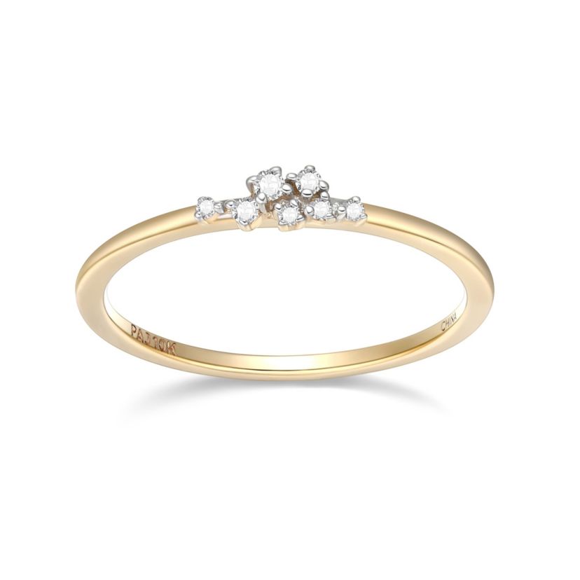 1/20 cttw Diamond Sprinkled Stardust Band Ring in 14k Yellow Gold