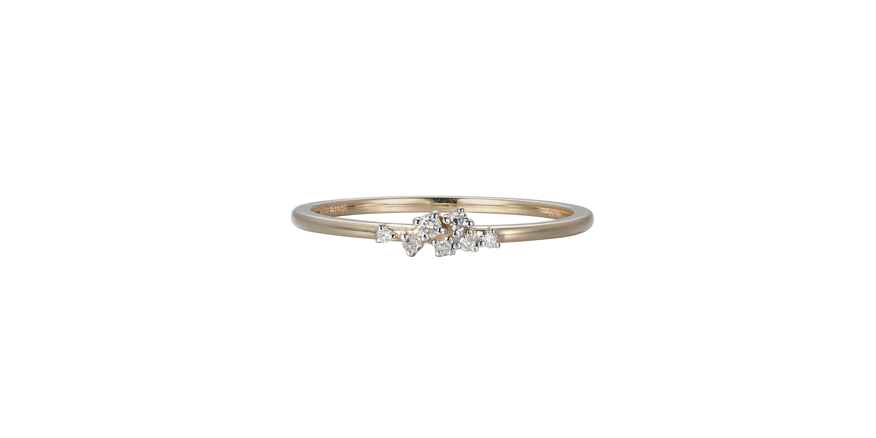 1/20 cttw Diamond Sprinkled Stardust Band Ring in 14k Yellow Gold