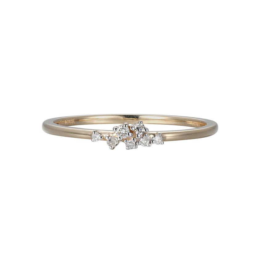 1/20 cttw Diamond Sprinkled Stardust Band Ring in 14k Yellow Gold