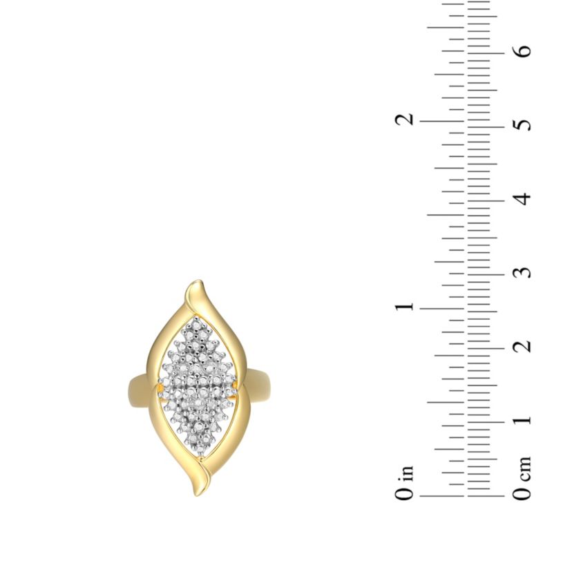 Diamond Accent Open Waterfall Earrings, Pendant and Ring Set in  Gold Plated Sterling Silver