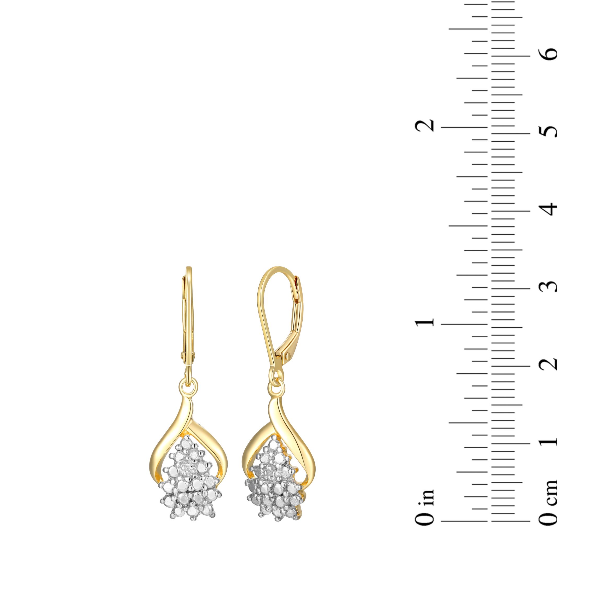 Diamond Accent Open Waterfall Earrings, Pendant and Ring Set in  Gold Plated Sterling Silver